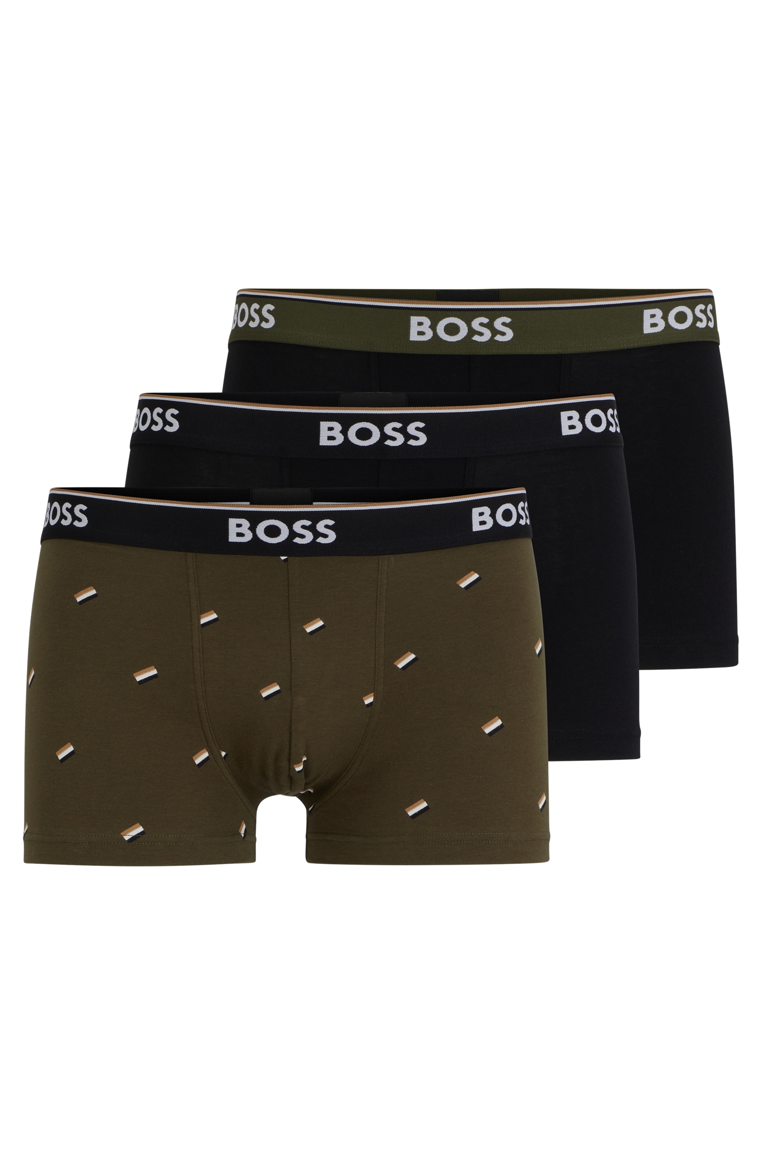 BOSS Trunk "Trunk 3P Power Desig", (Packung, 3 St., 3er), mit BOSS Schriftzug auf dem Bund