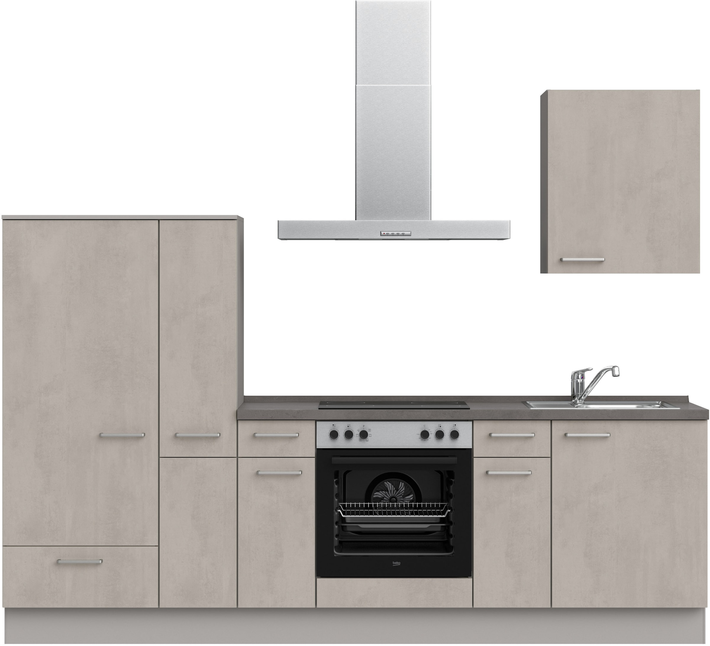 nobilia® Küchenzeile »"Riva basic"«, vormontiert, Ausrichtung wählbar, Breite 270 cm, mit E-Geräten