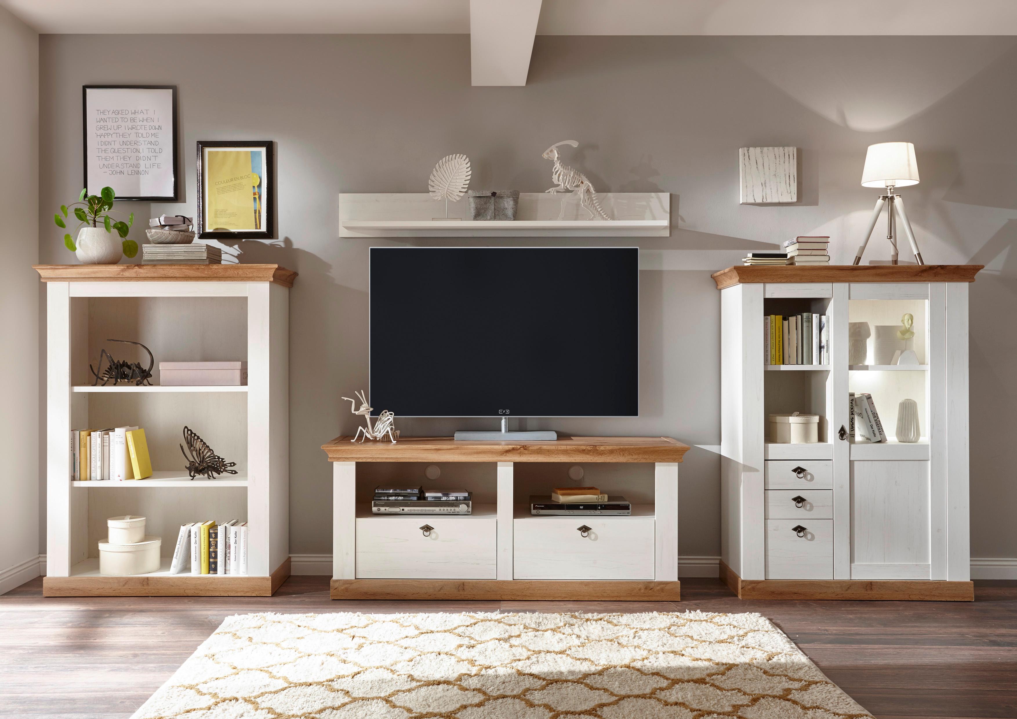 Home affaire Wohnwand "Cremona, Anbauwand im Landhausstil, Komplettset, Wohnzimmer-Set"