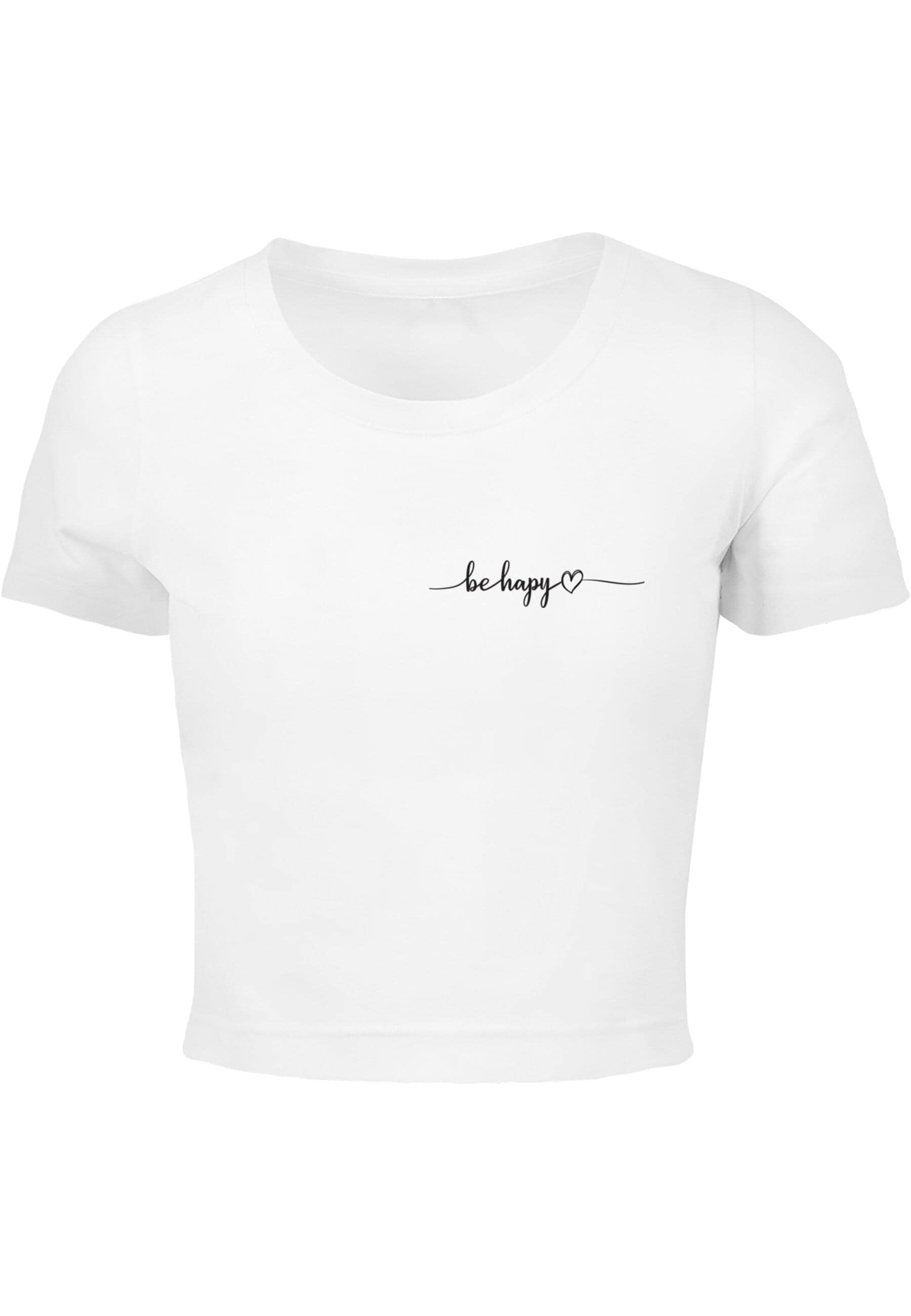 Merchcode T-Shirt »Merchcode Damen Ladies Be Happy Cropped Tee«, (1 tlg.)