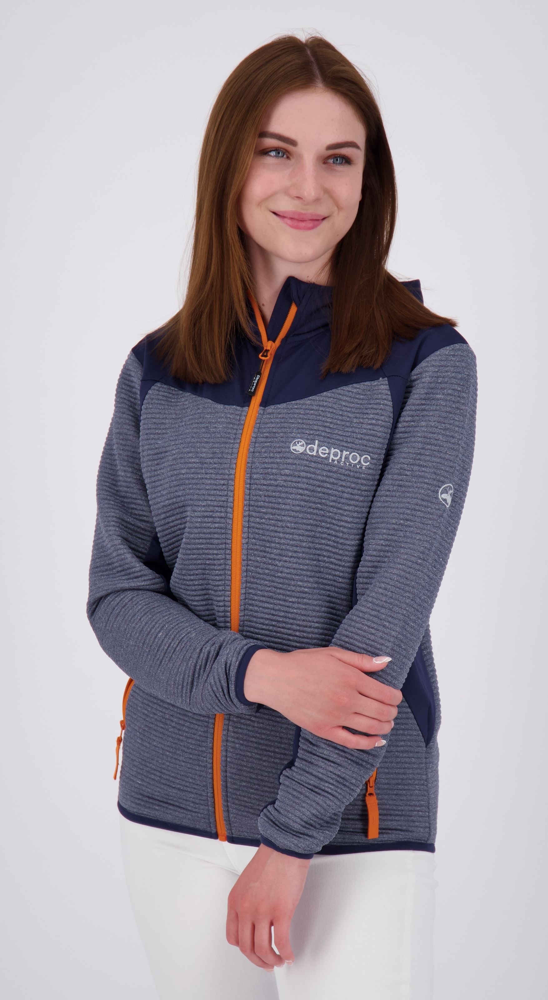 DEPROC Active Strickfleecejacke "ELM WOMEN" mit Kapuze auch in Großen Größen erhältlich