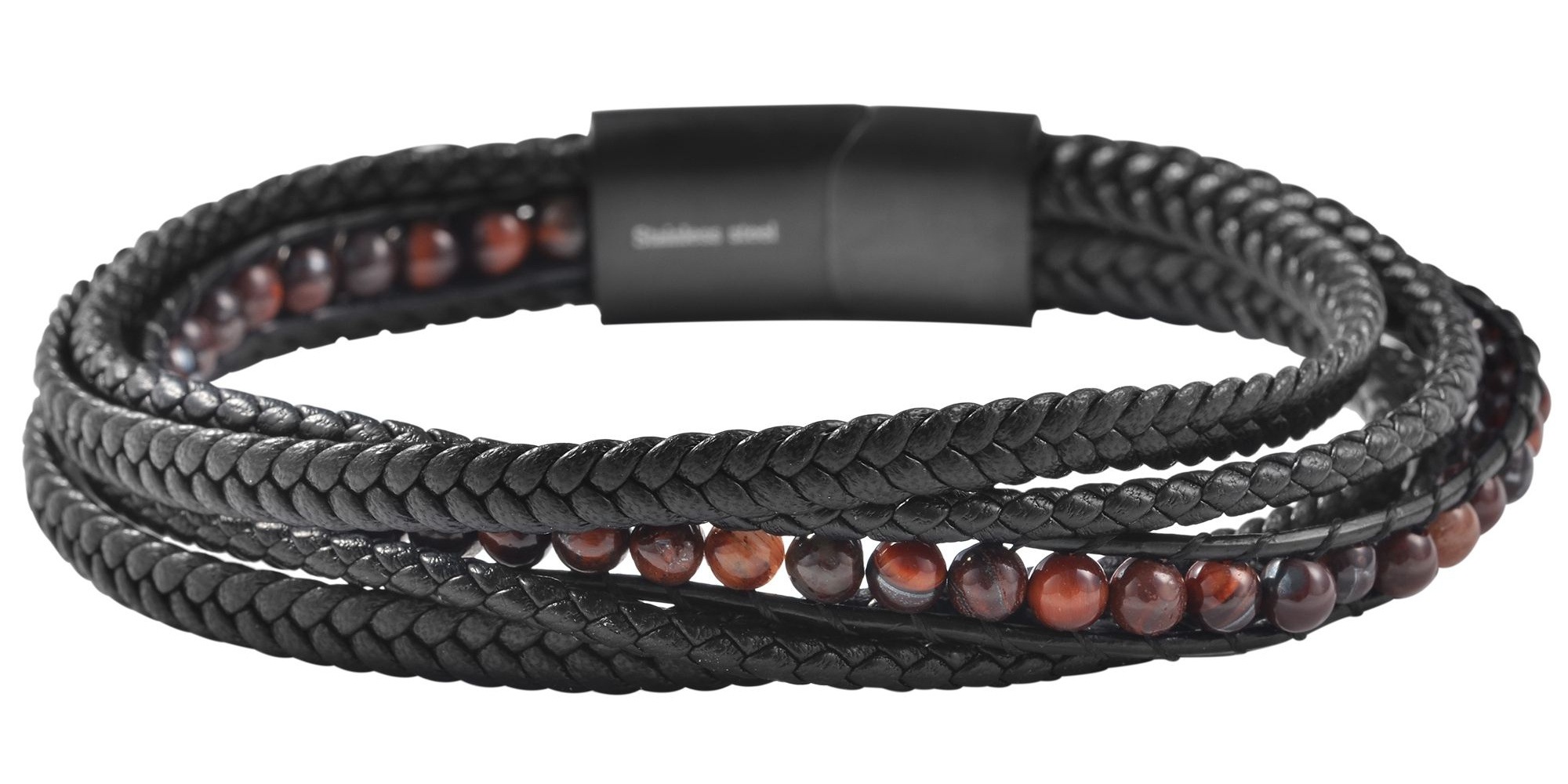 Adelia´s Armband »Unisex Armband – Lederarmband aus Leder mit Tigerauge 23 cm« Zum Verschenken an Menschen, die Ihnen am Herzen liegen