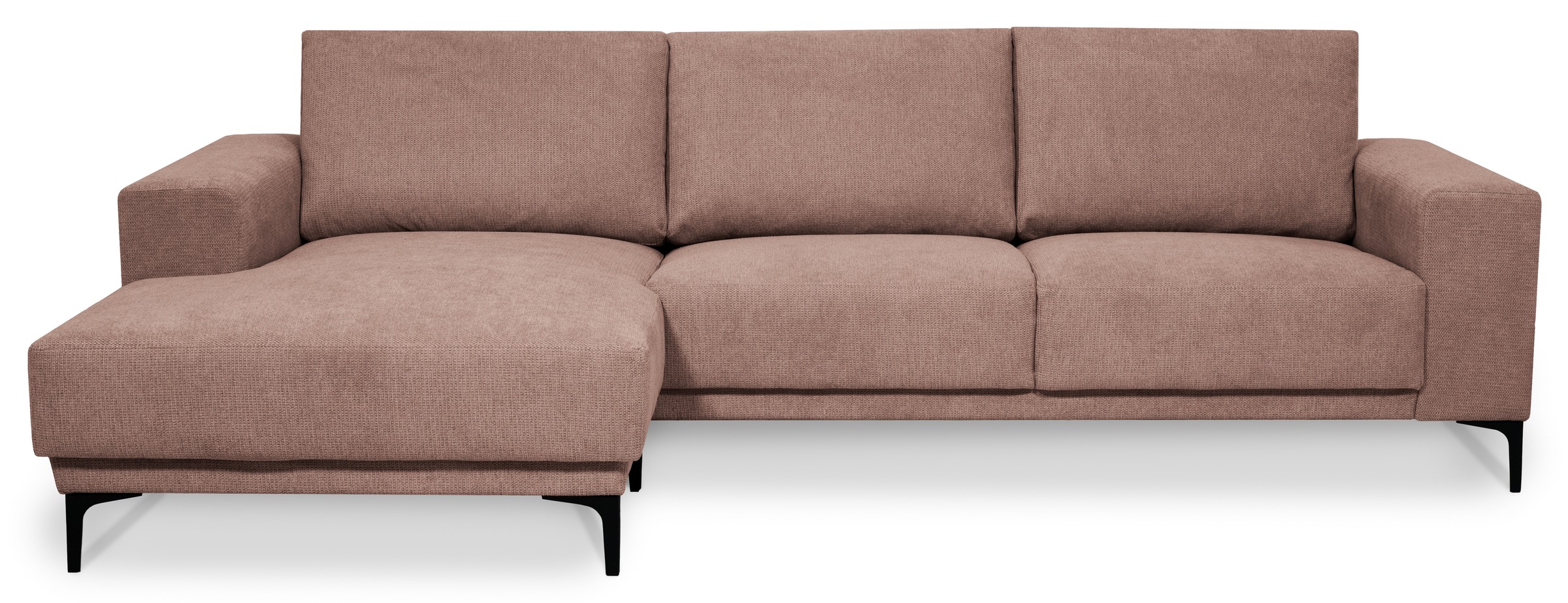 Places of Style Ecksofa »Xander, L-Form,«, Breite 280 cm, Soft-Touch Chenille, schwarze Metallfüßen