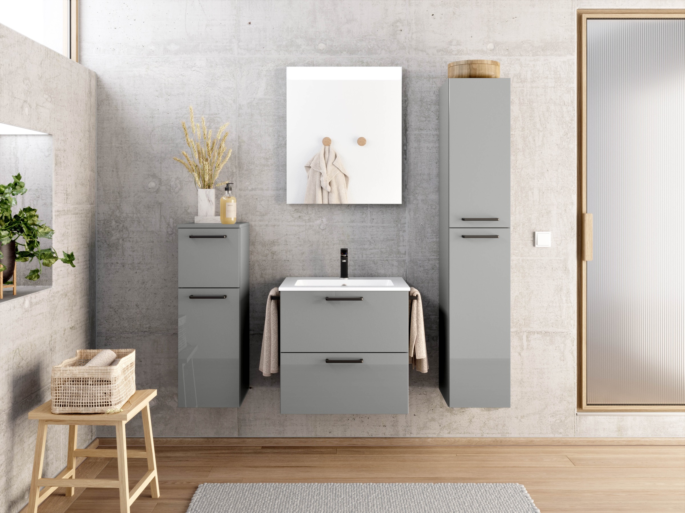 nobilia Badmöbel-Set "Tolvina" vormontiert, mit Soft-Close, 4 Stk. tlg. günstig online kaufen