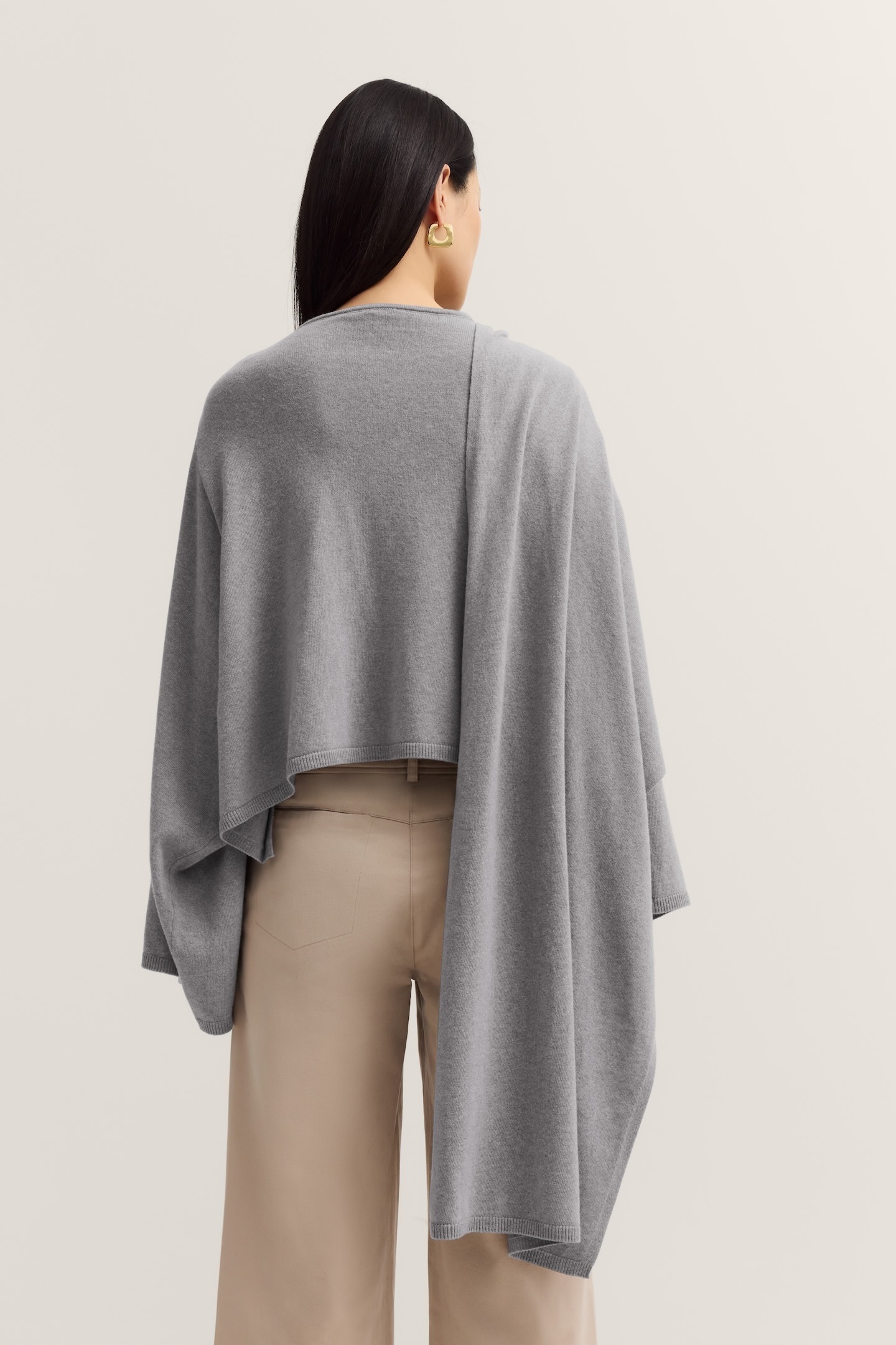 bugatti Strickcape "Rundhals-Ausschnitt" aus Woll-Kaschmir-Mix günstig online kaufen