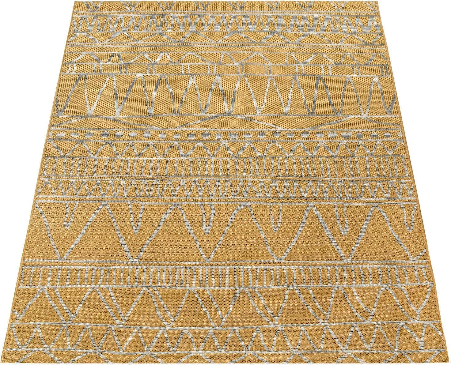 Paco Home Teppich »Illusion 321«, rechteckig, 5 mm Höhe, Flachgewebe, modernes Design, In- und Outdoor geeignet, UV-beständig