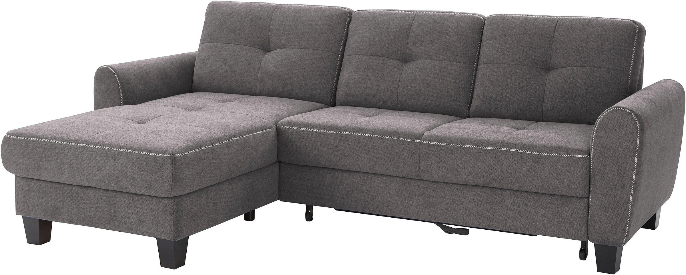 sit&more Ecksofa »Varese L-Form«, mit Federkern, wahlweise mit Bettfunktion und Stauraum