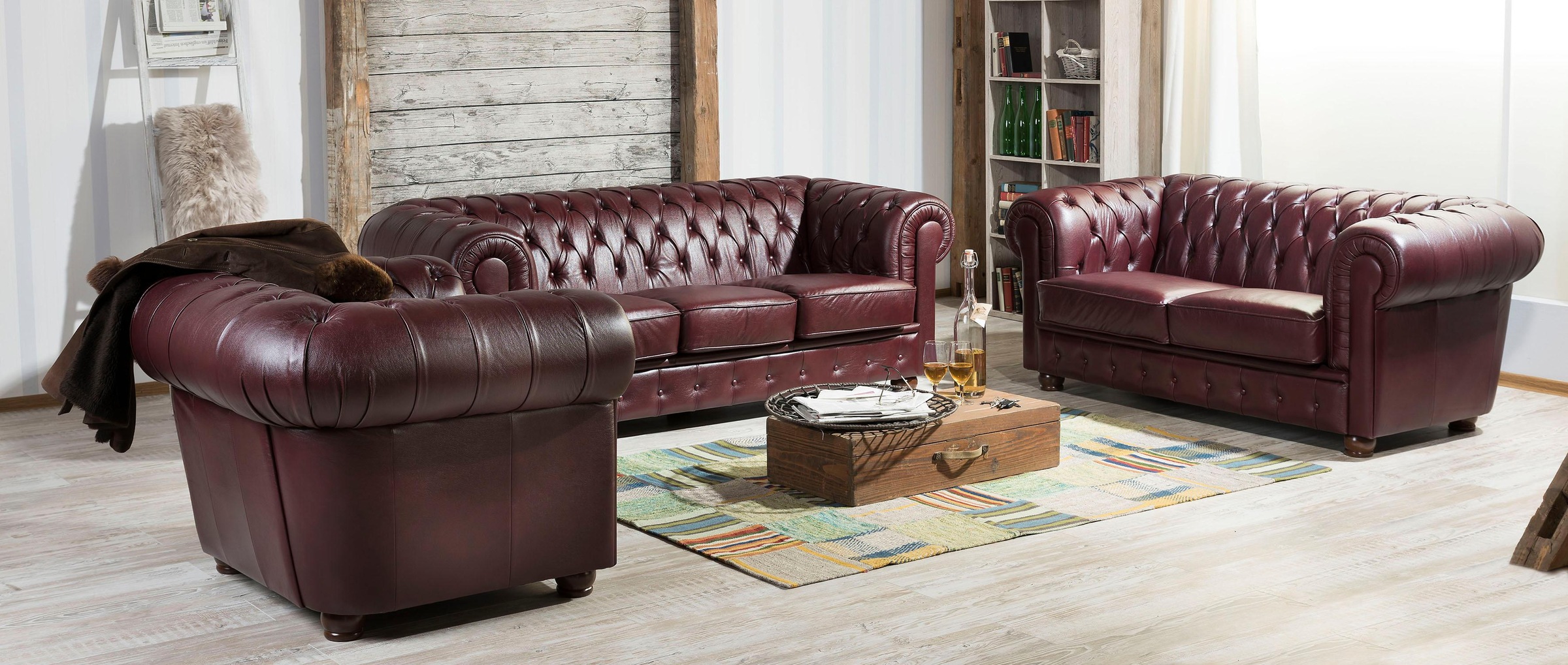 Max Winzer® Chesterfield-Sofa »Bristol«, mit edler Knopfheftung, Breite 172 cm