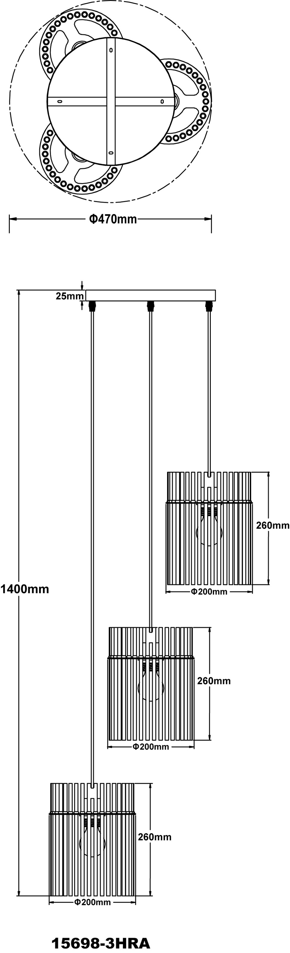 GLOBO LIGHTING Hängeleuchte »GORLEY« E27 1 Stk. Hängelampe Glasstäbe amber klar verlaufend elegant Wohnzimmer