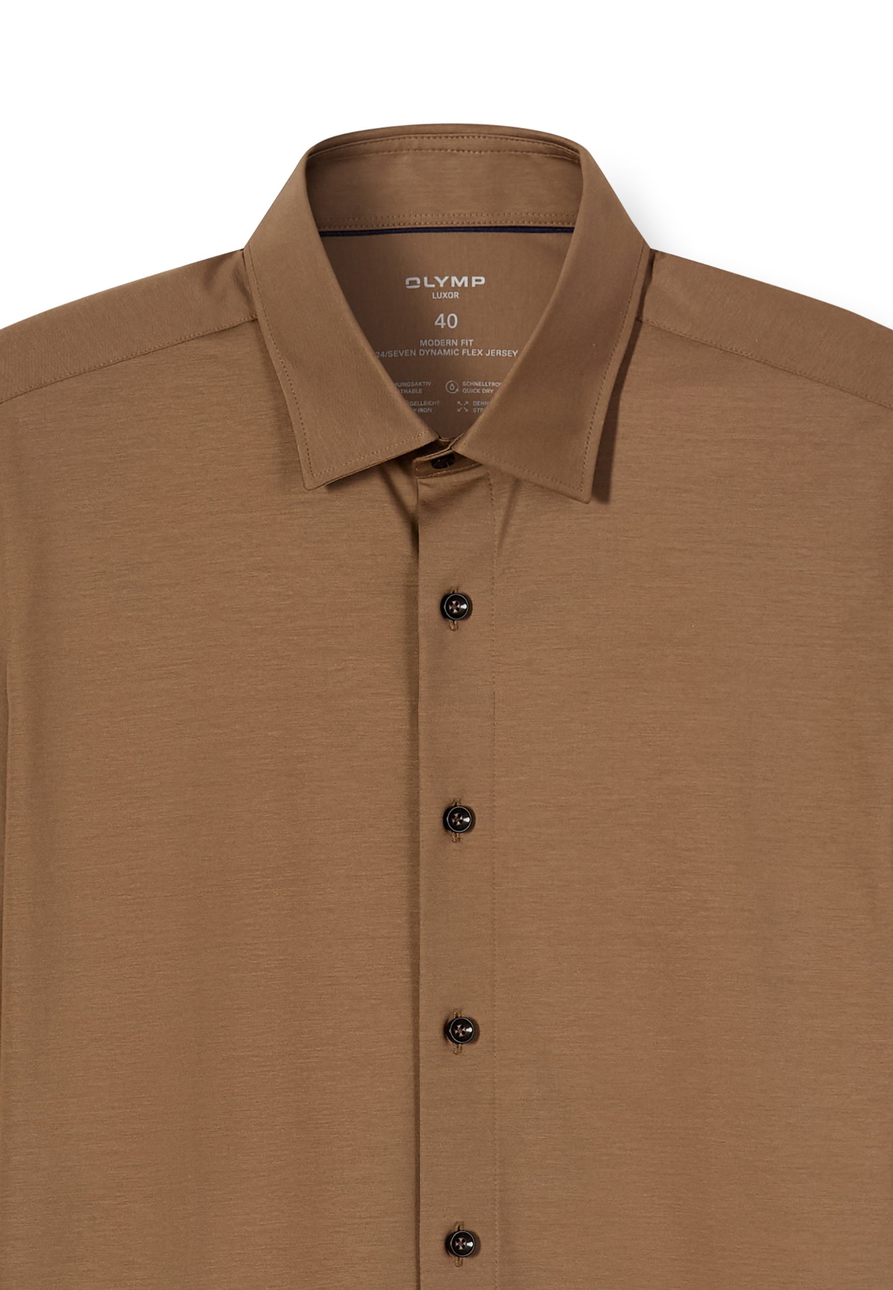 OLYMP Luxor 24/Seven Modern Fit Shirt Taupe 48 2