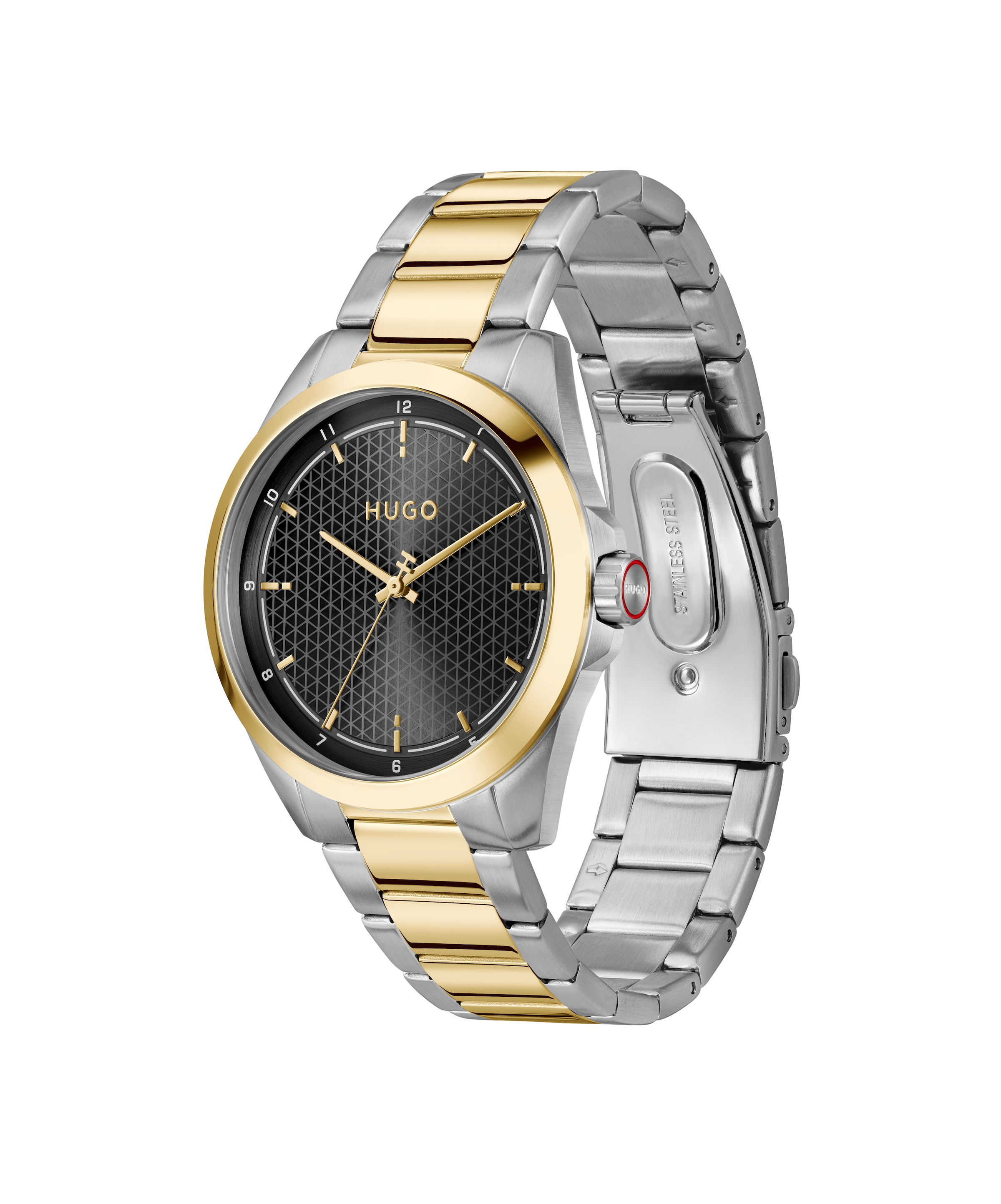 HUGO Quarzuhr »#SEAM« Armbanduhr, Herrenuhr, Edelstahlarmband, analog