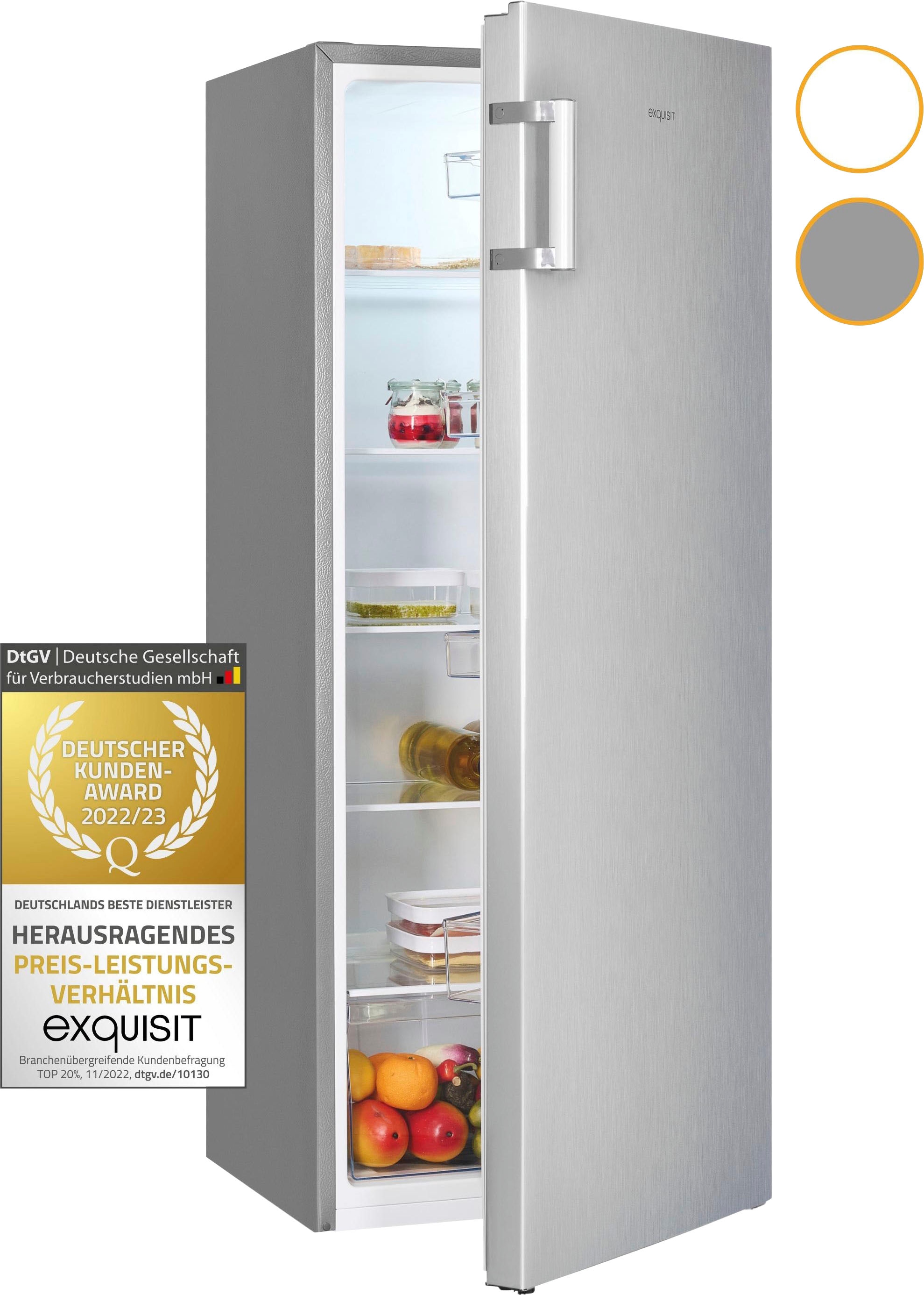 exquisit Vollraumkühlschrank »KS320-V-H-010E«, KS320-V-H-010E, 143,4 cm hoch, 55 cm breit, 242 L Volumen