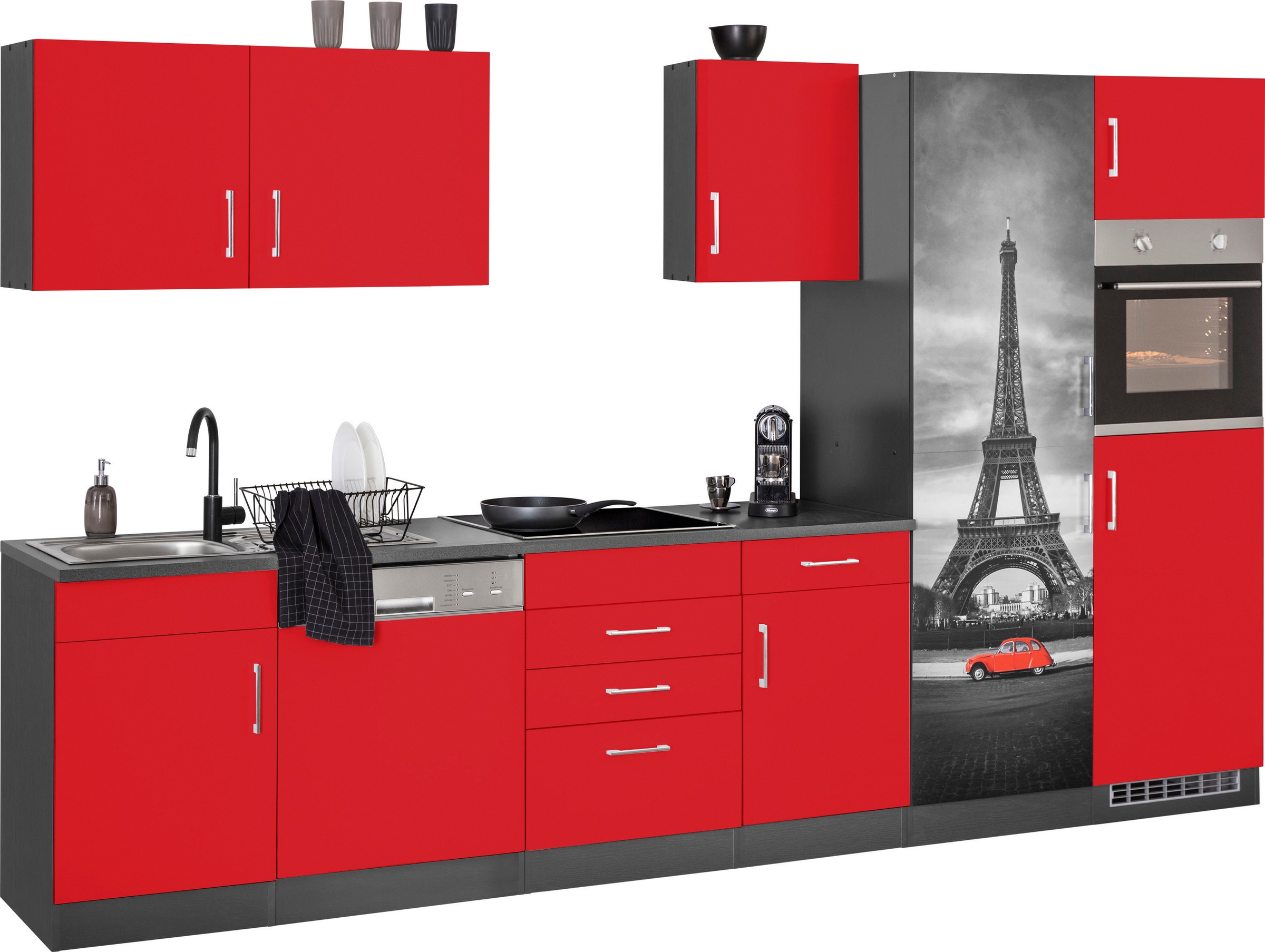 KOCHSTATION Küchenzeile »KS-Paris«, ohne E-Geräte, Breite 340 cm