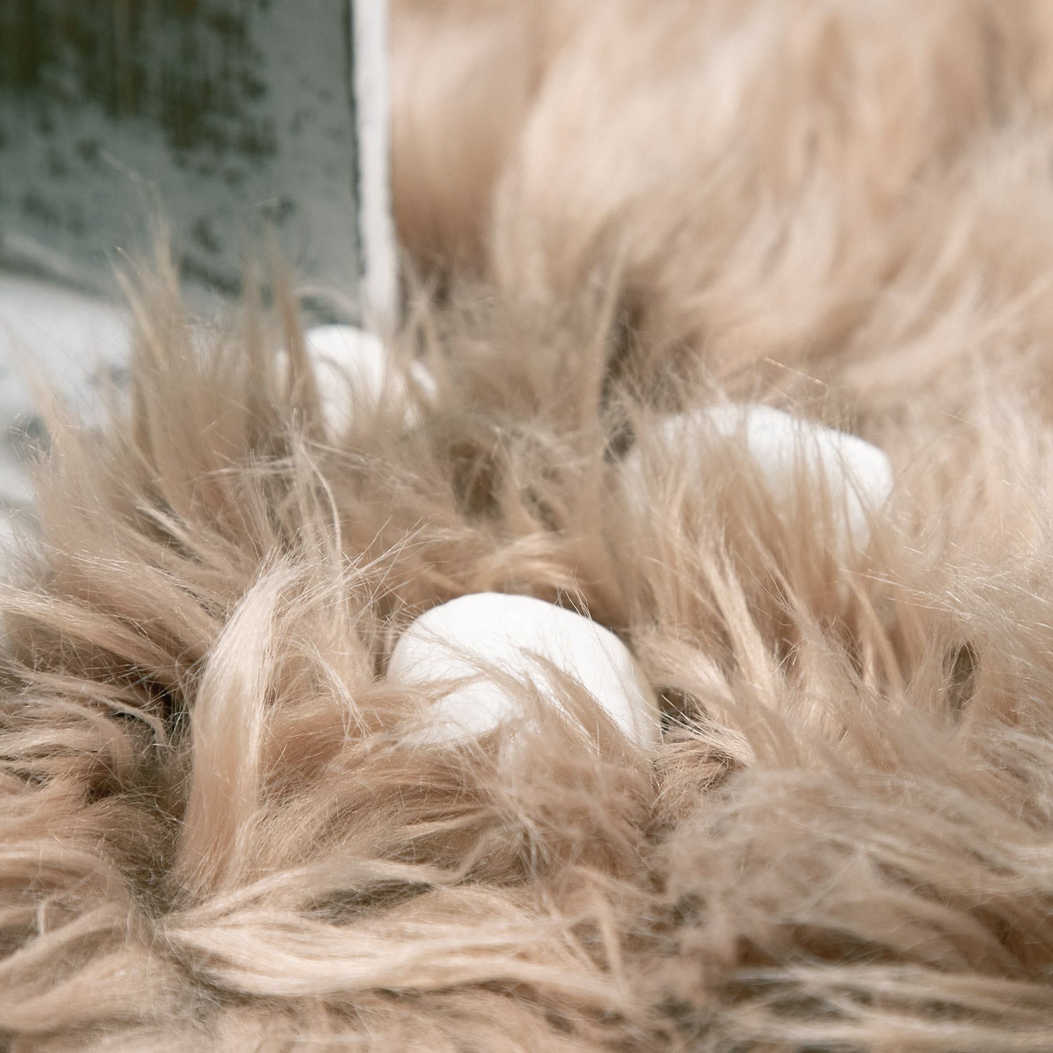 Paco Home Fellteppich »Playa 960«, rund, 64 mm Höhe, Kunstfell, Flokati-Optik, Hochflor, weich und flauschig, Uni-Farben