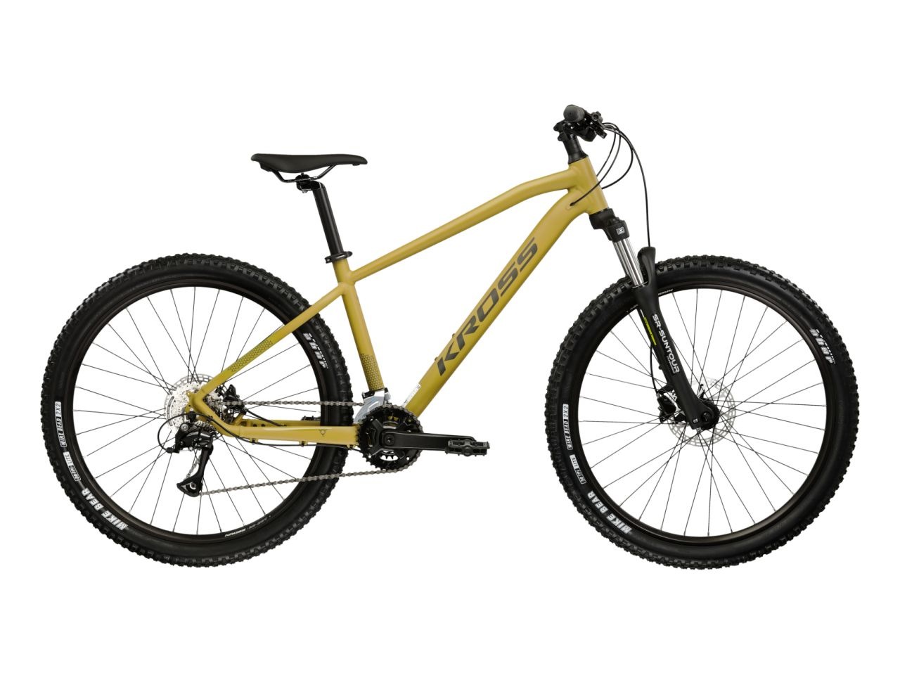 KROSS Mountainbike "KROSS Mountainbike Hardtail 27,5" Hexagon 4.0 braun 16 Gänge", 43cm, 27,5 Zoll (69,85cm) hinten: 27,5 Zoll (69,85cm)braun,