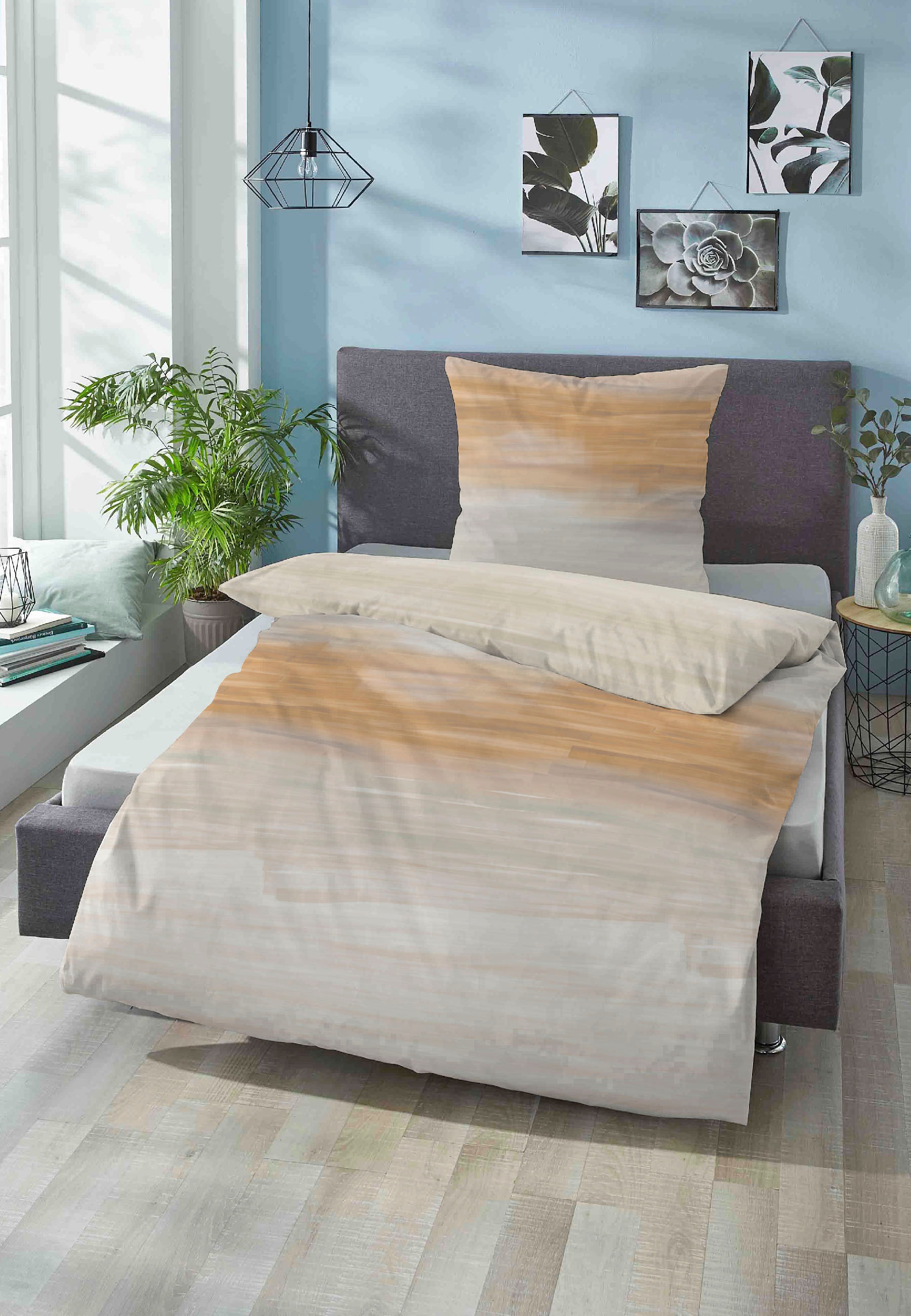 Biberna Bettwäsche "Adam" 2 Stk. tlg. 100% Baumwolle, bügelfrei, mit Reißve günstig online kaufen