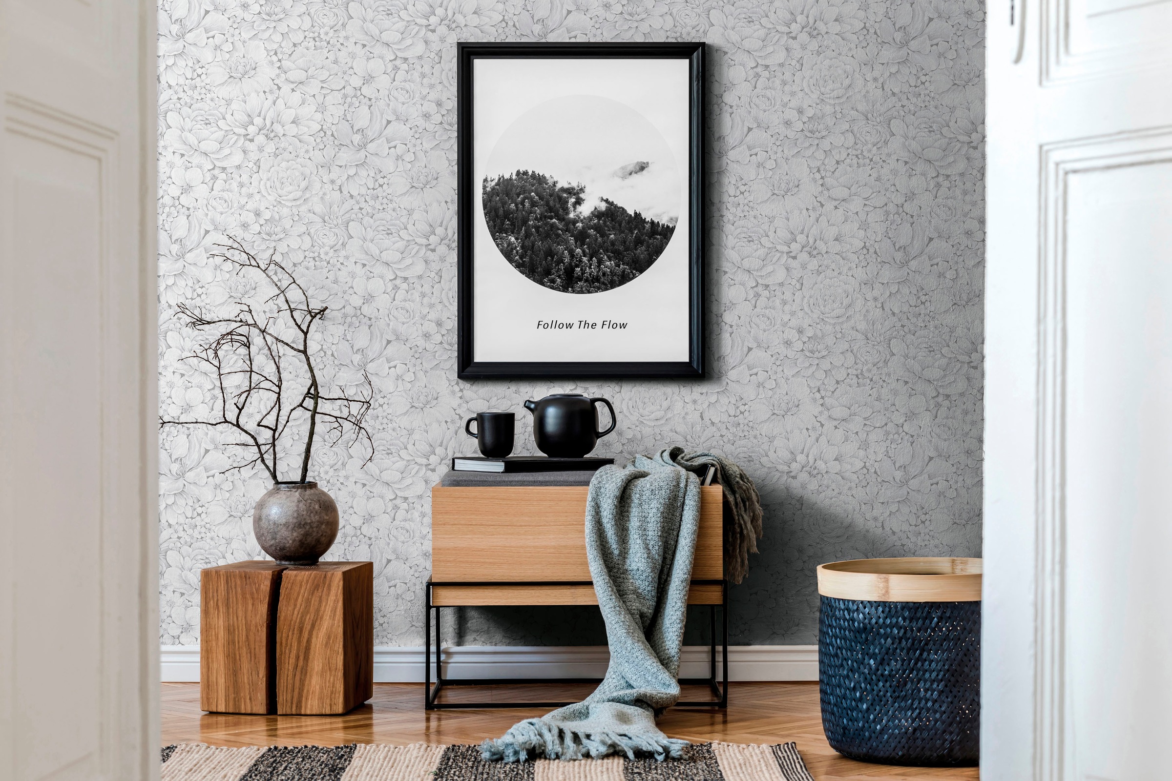 Marburg Vliestapete »Flower«, matt, Blattmotiv moderne Vliestapete für Wohnzimmer Schlafzimmer Küche