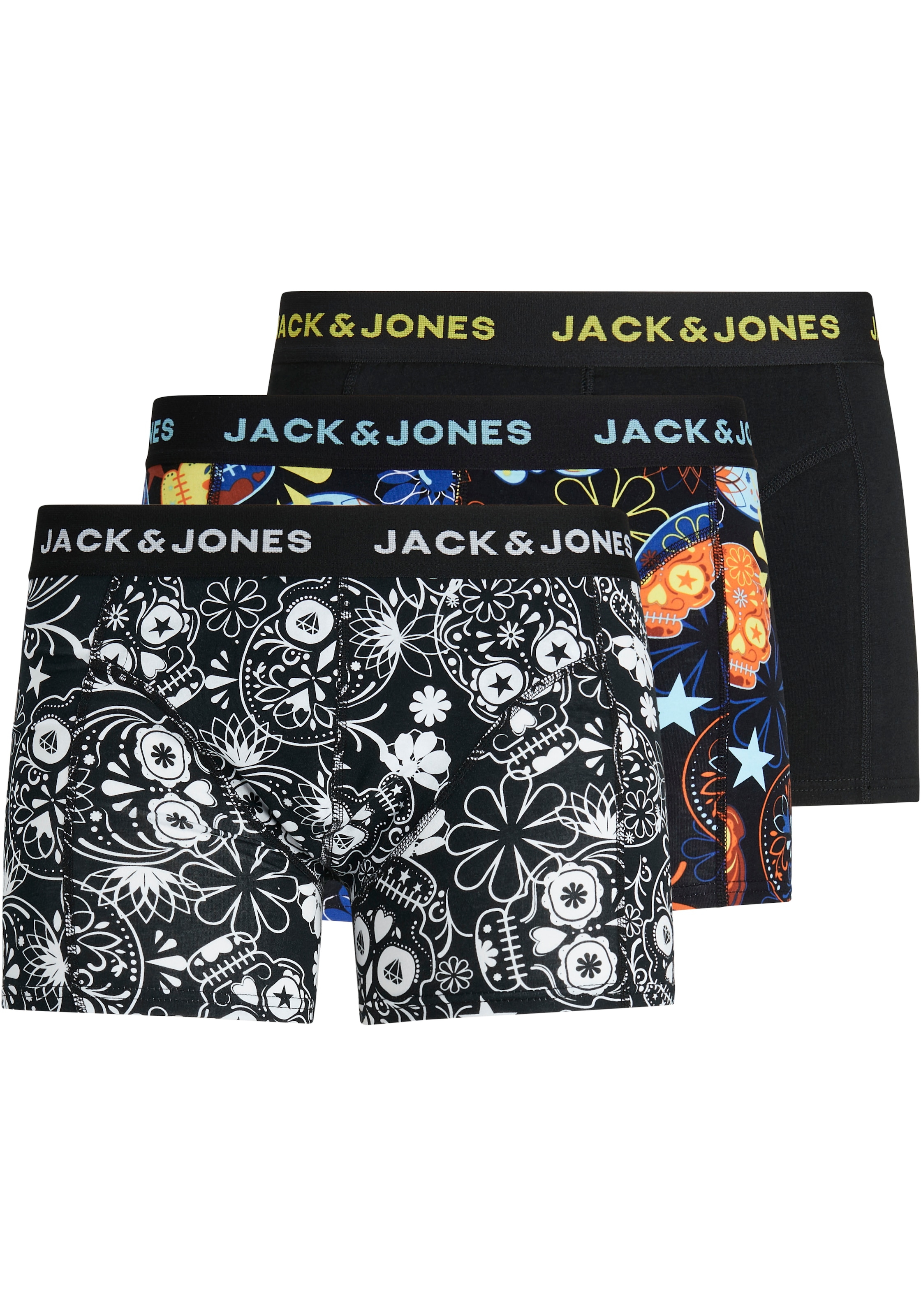 Jack & Jones Boxershorts "JACSUGAR SKULL TRUNKS 3 PACK. NOOS", (Packung, 3 St.)