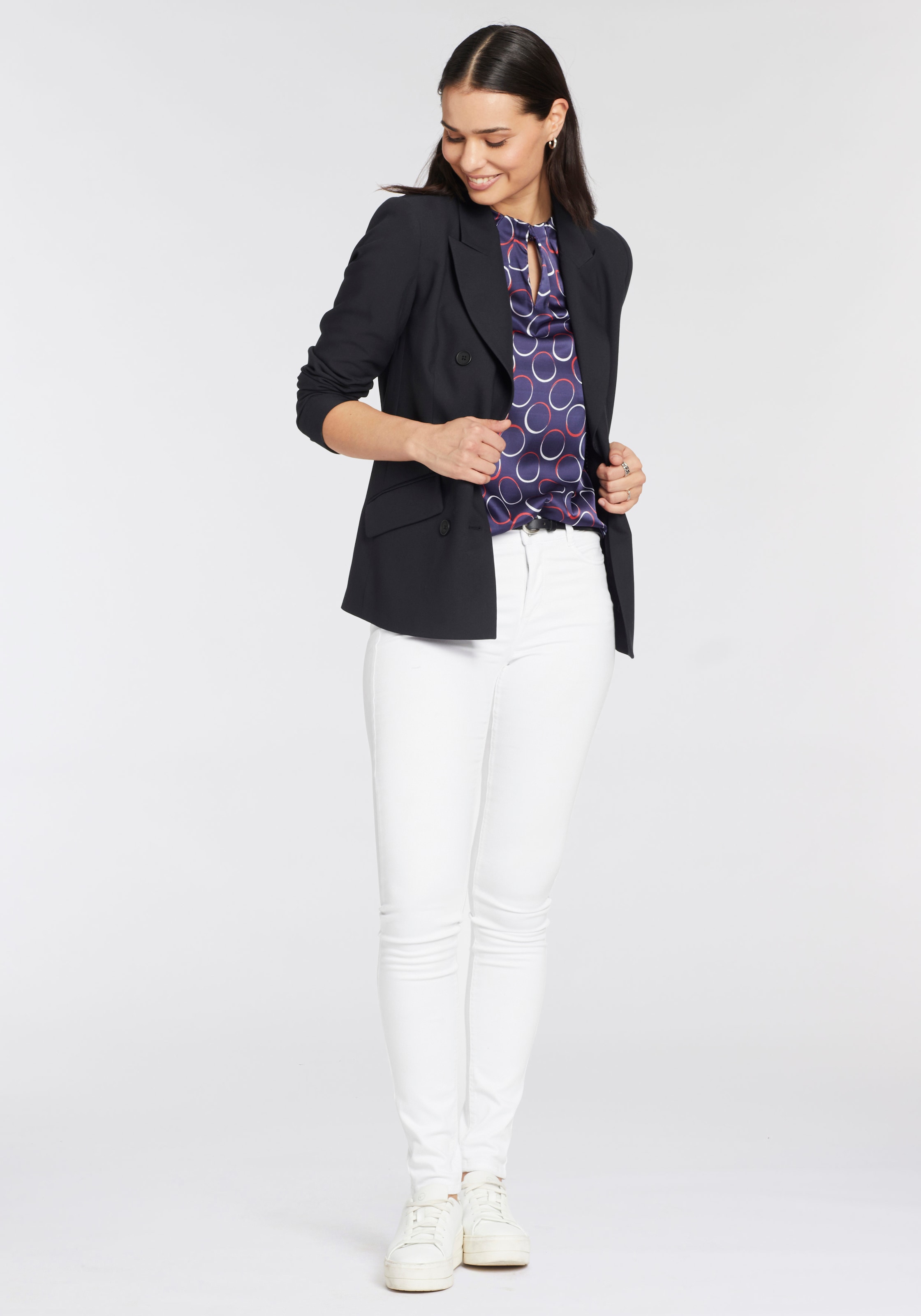 HECHTER PARIS Druckbluse, mit Raffung am Hals