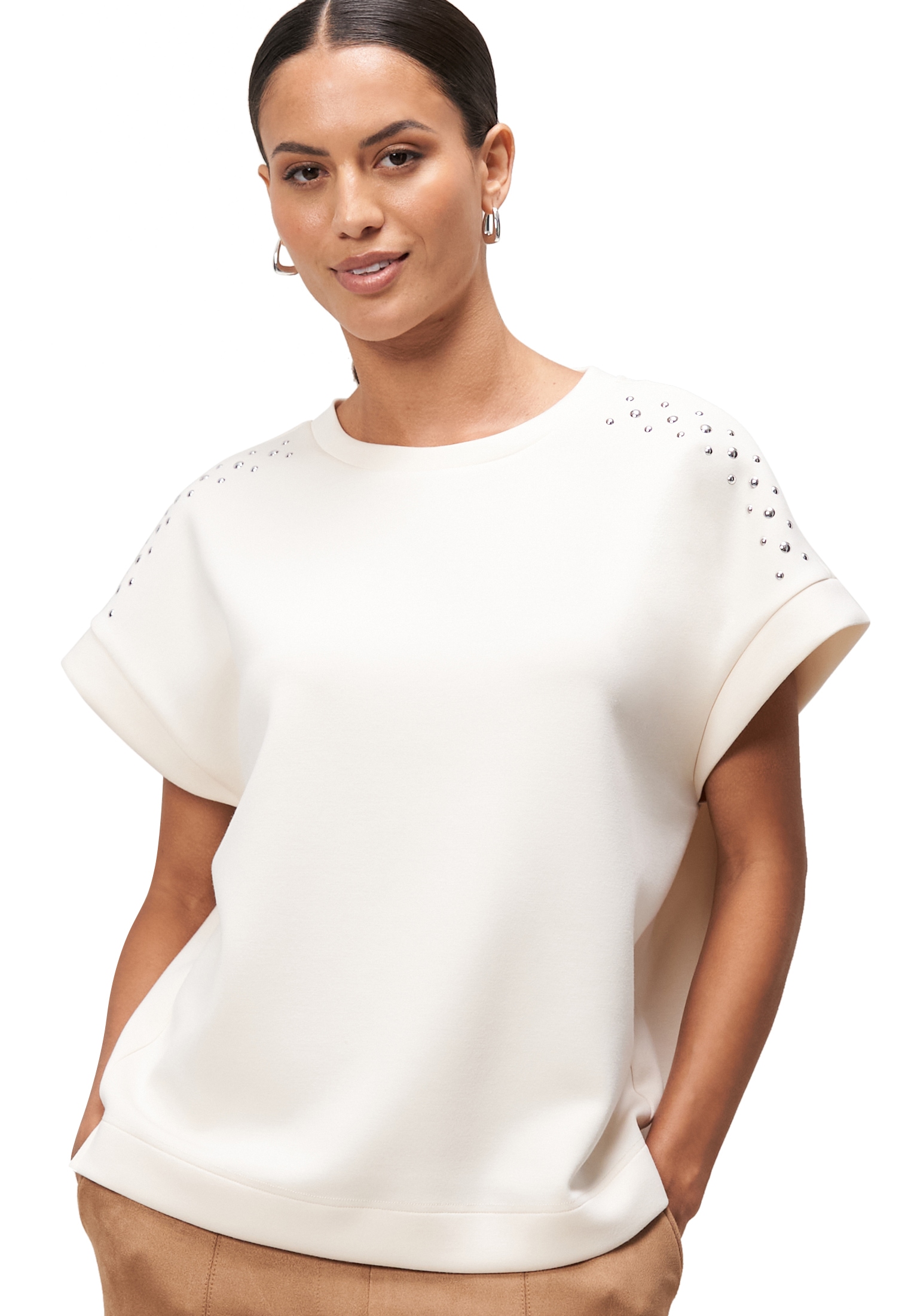 Zero Sweatjacke "zero Damen Sweatshirt mit Nieten", weiteres Detail günstig online kaufen