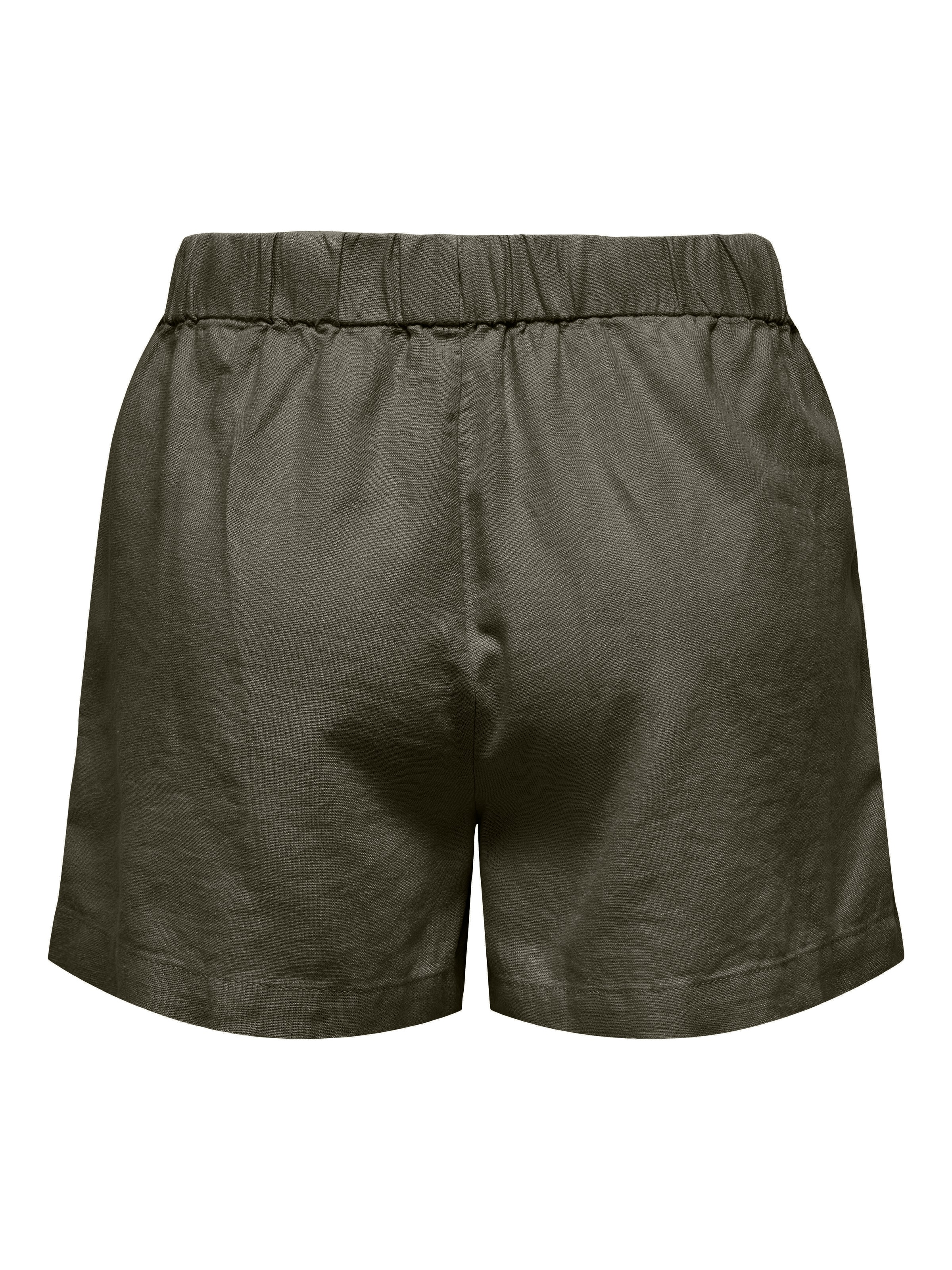 ONLY Shorts »ONLGOA MW LIN BL PULL-UP SHORTS CC PNT«  mit Leinen