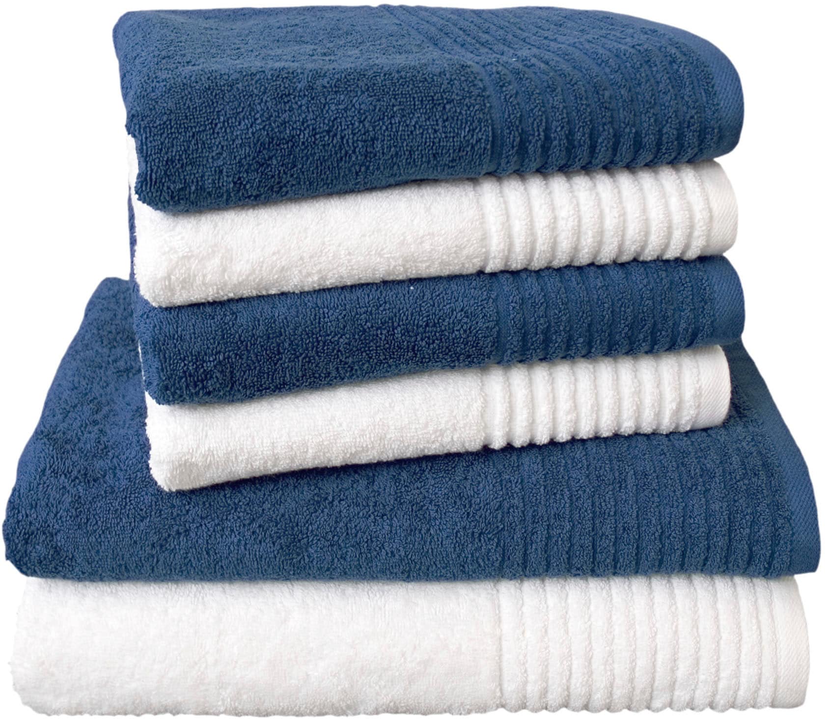 Dyckhoff Handtuch Set "Brillant" Set 6 Stk. Walkfrottee mit Streifenbordüre günstig online kaufen