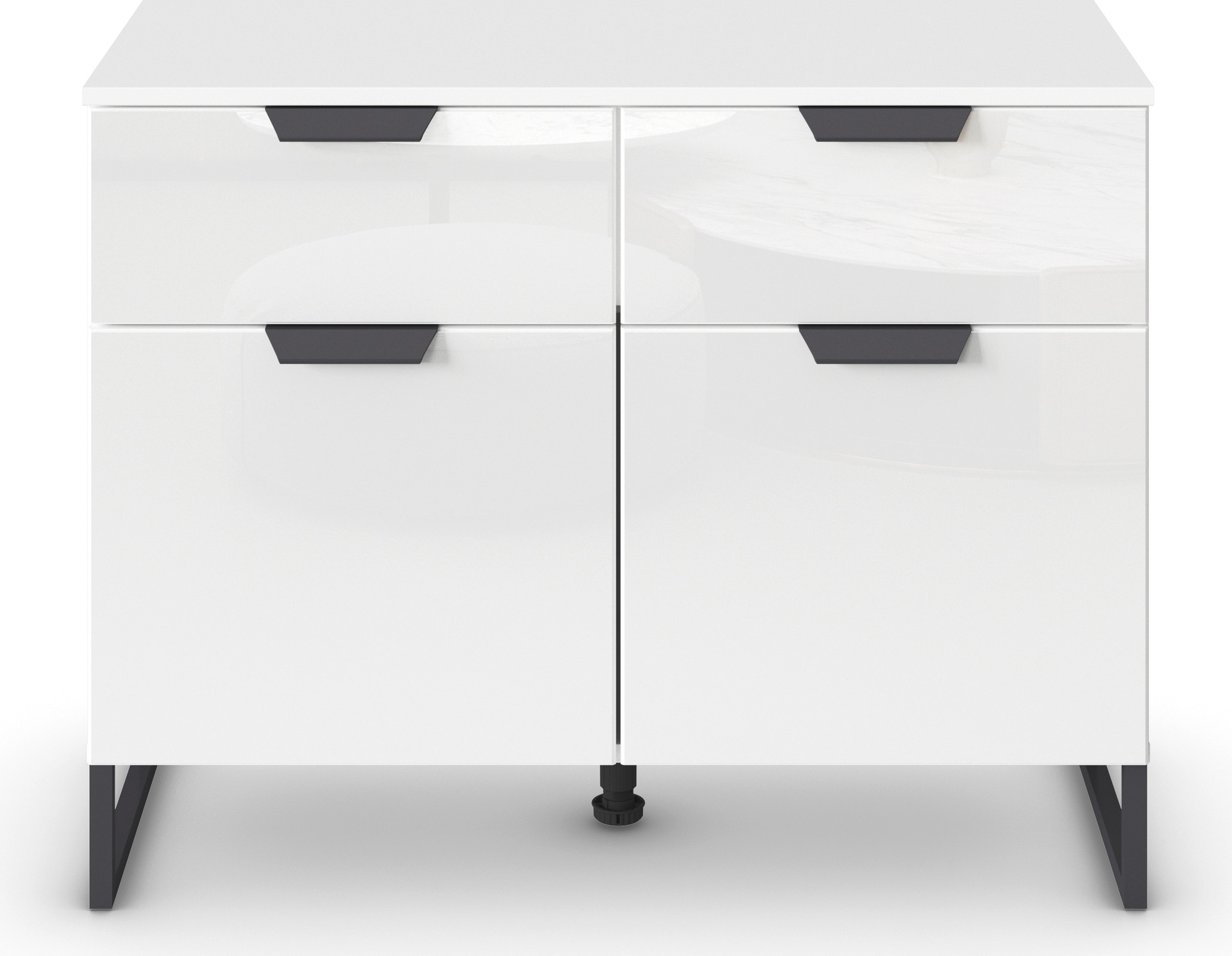 rauch Kombikommode »Modern by Aditio«, mit Glasfront und Kufenfuß, 2 Schubladen mit Softclose-Funktion
