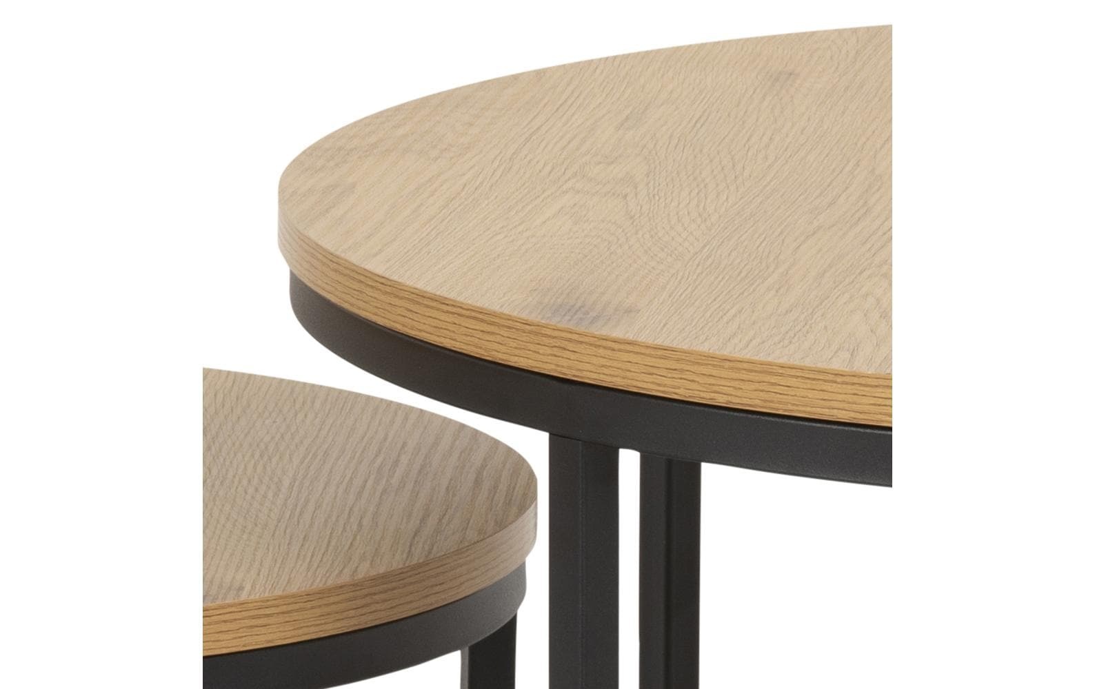AC Design Beistelltisch »Spiro Ø 80/ 50 cm, 2 Stück, Nature/Schwarz«