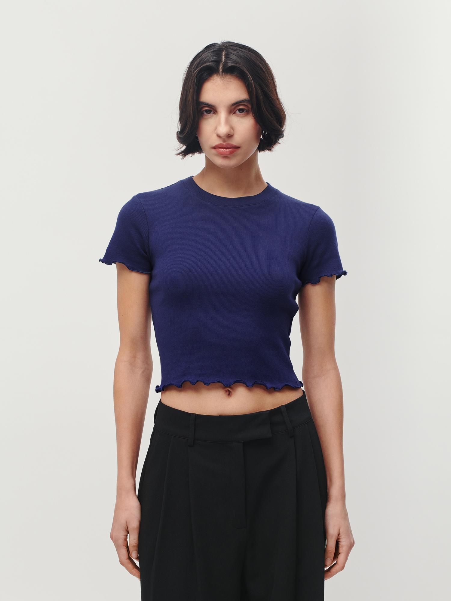 LeGer T-Shirt "Teresa, LeGer by Lena Gercke" mit Rippstruktur, kurze Form, günstig online kaufen