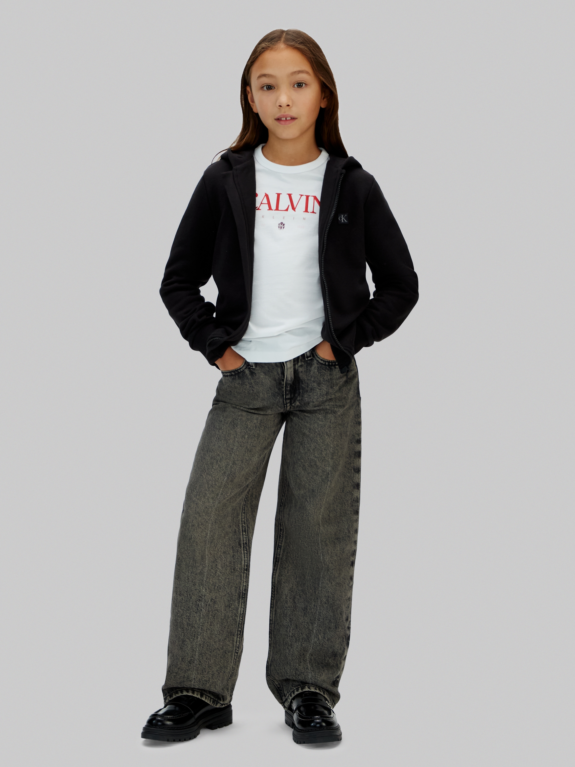 Calvin Klein Jeans Kapuzensweatjacke »MINI BADGE ZIP-THROUGH« mit Logo-Badge