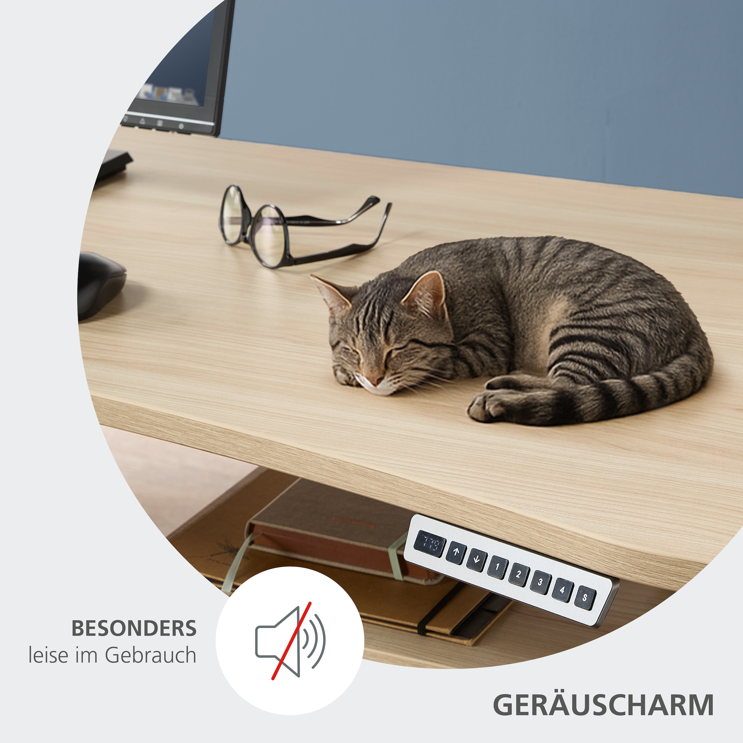 Innostyle Schreibtisch »Schreibtisch Santorin, 160/72/77 cm ( B/H/T)« 1 Stk. tlg. mit Motor zur Höhenverstellung (72-120 cm) mit Memory-Funktion