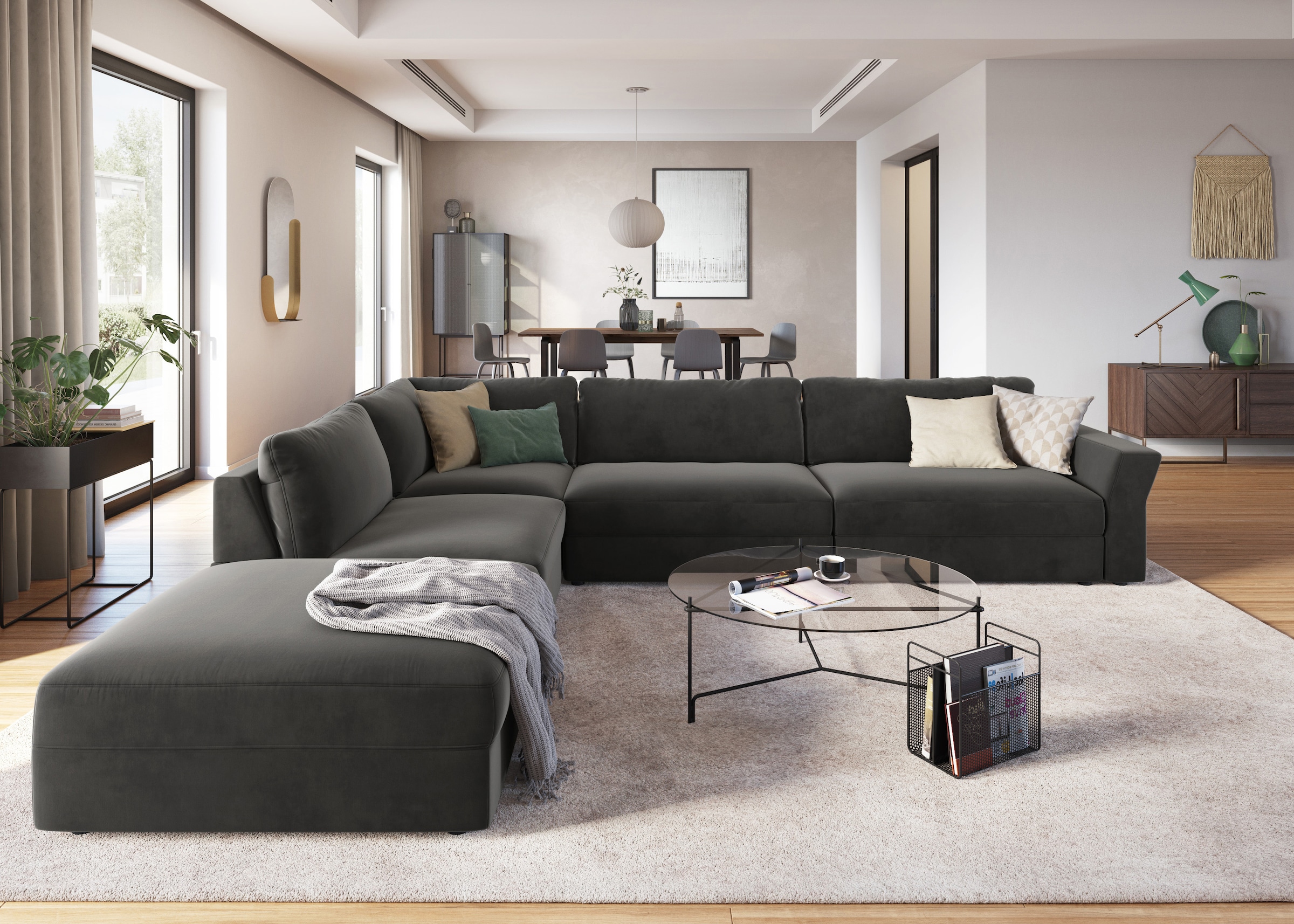 sit&more Ecksofa »Cadabra L-Form«, Breite 356 cm, mit Sitztiefenverstellung