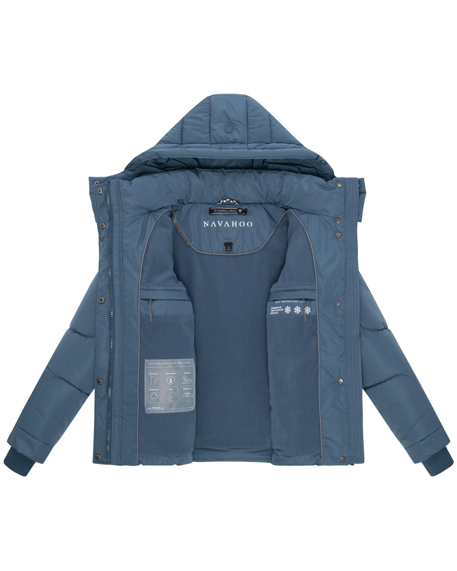 Navahoo Steppjacke »Zauberlicht 14«, mit Kapuze, Winterjacke mit abnehmbarer Kapuze und Fleece-Futter