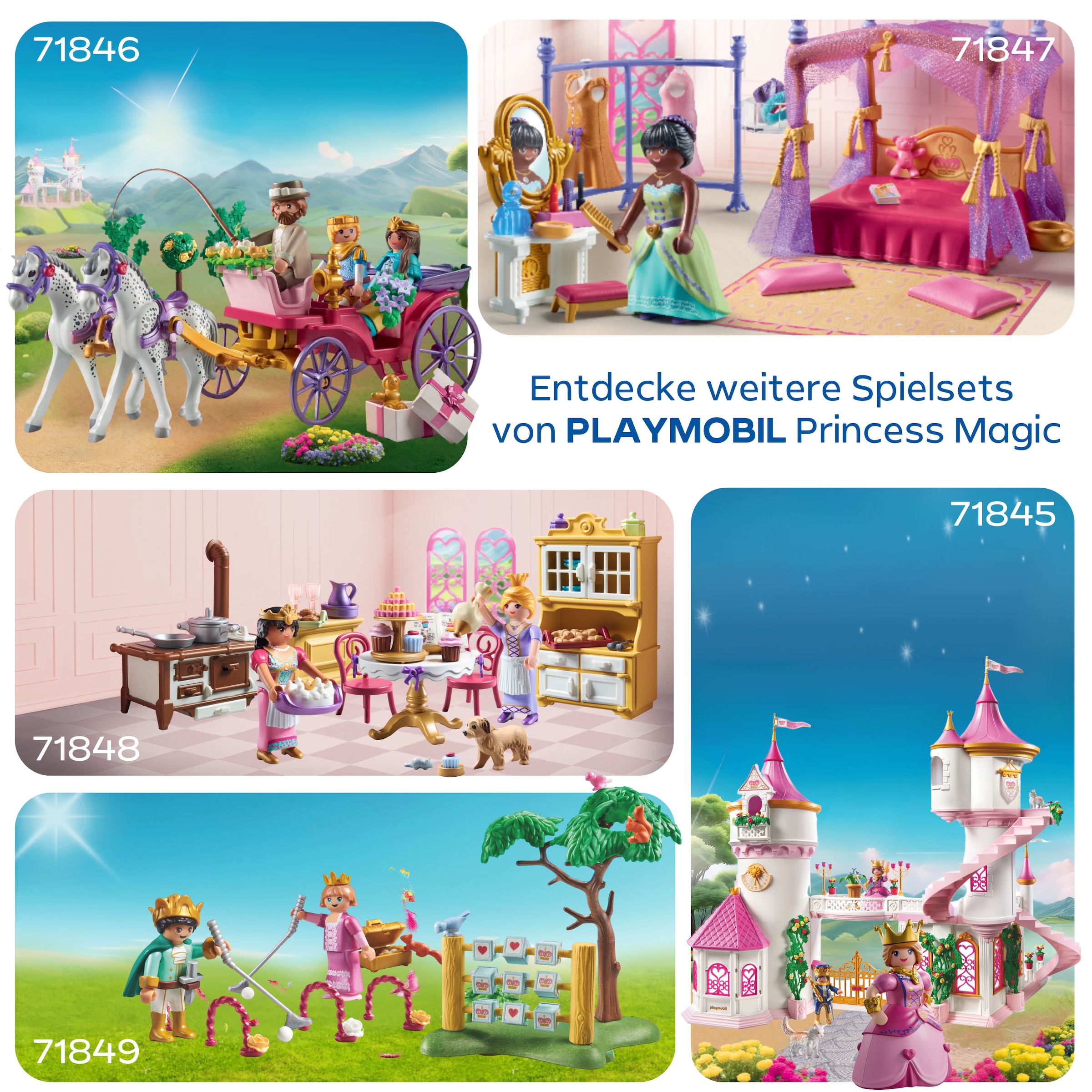 Playmobil® Konstruktions-Spielset »Prinzessinnenschloss mit Königspaar (71845), Playmobil Princess Magic« Made in Germany