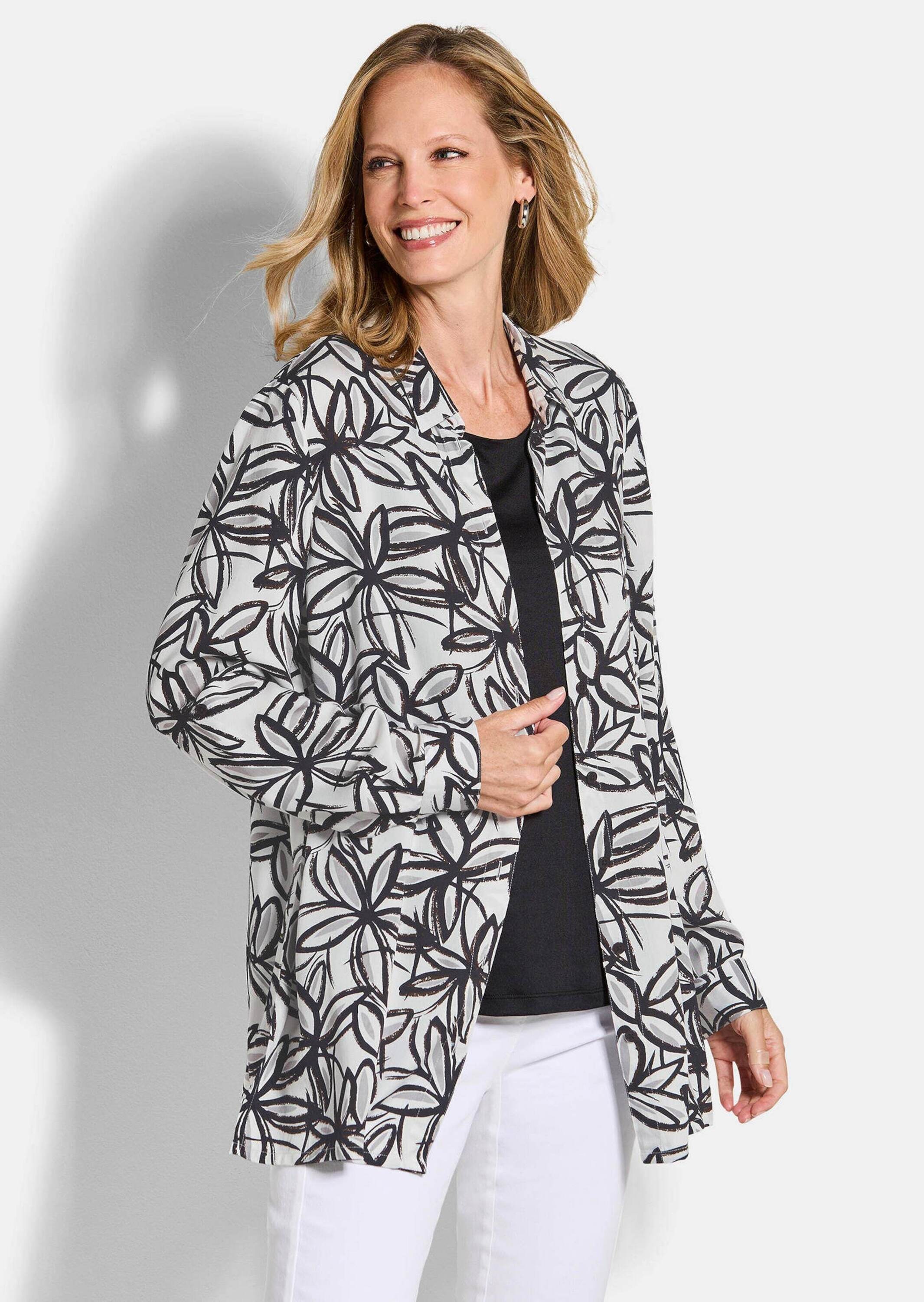 Thumbnail - GOLDNER Hemdbluse "Hemdbluse mit Blumenprint" figurschmeichelender Schnitt