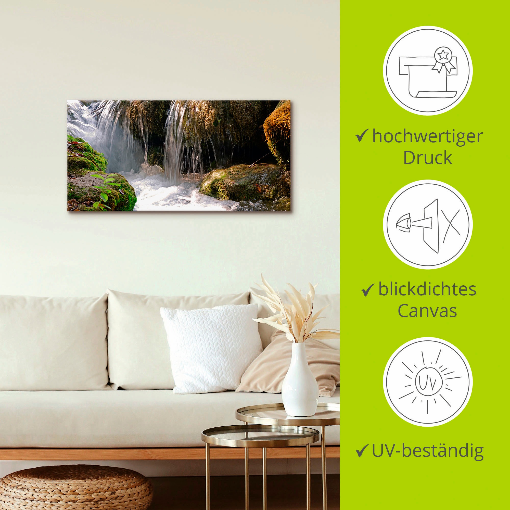 Artland Wandbild »Wasserfall«, Gewässer, (1 St.), als Leinwandbild, Poster, Wandaufkleber in verschied. Größen