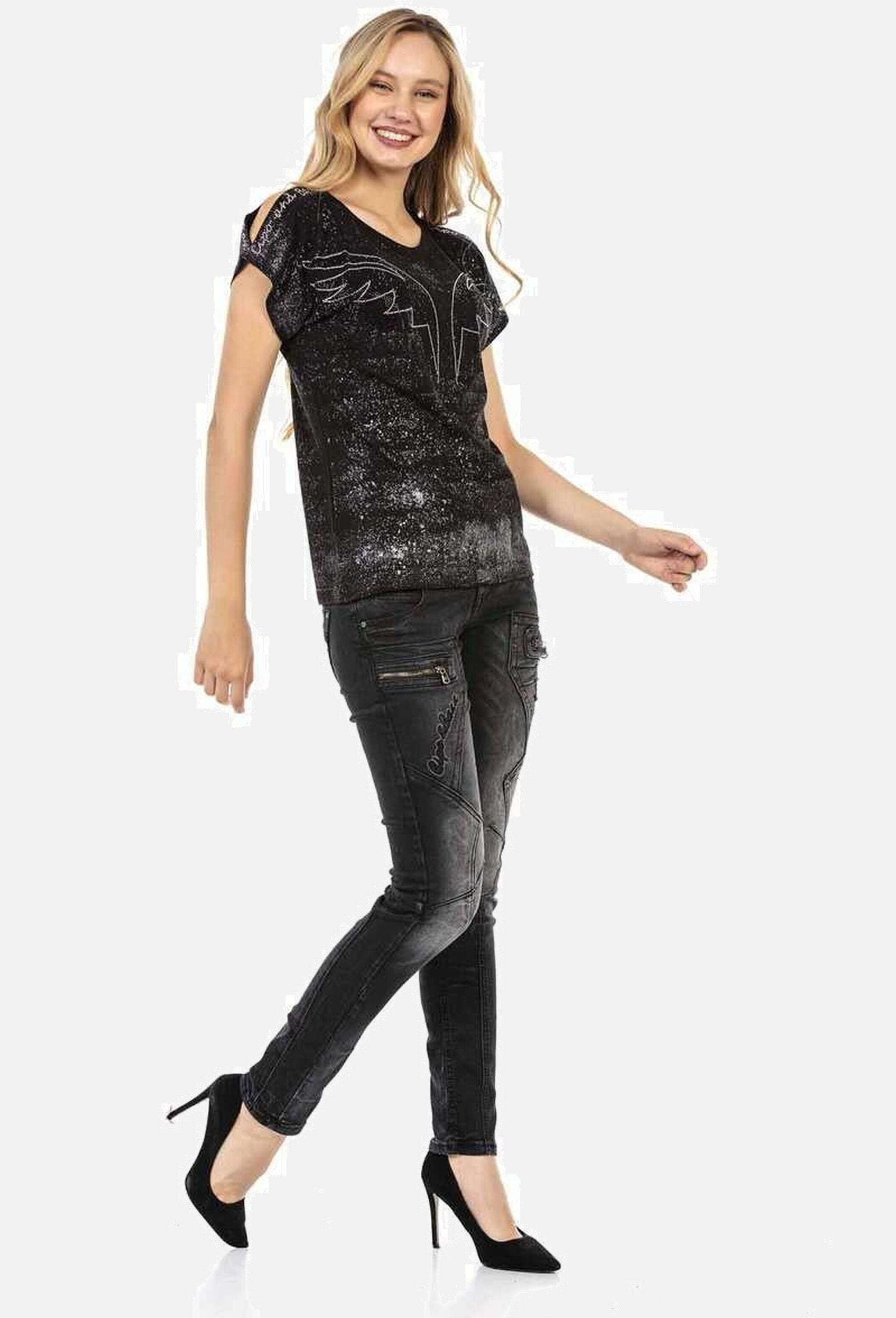 Cipo & Baxx Slim-fit-Jeans »Cipo & Baxx Jeans« mit Verschiedenen Ziernähte, WD437