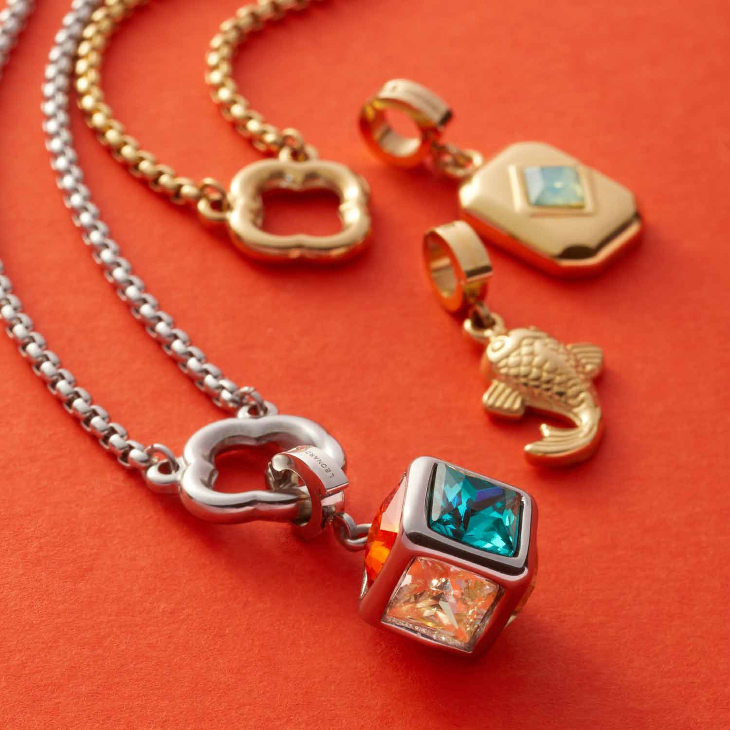 LEONARDO Charm-Kette »Halskette Orlanda Clip&Mix, 023734, 023735«