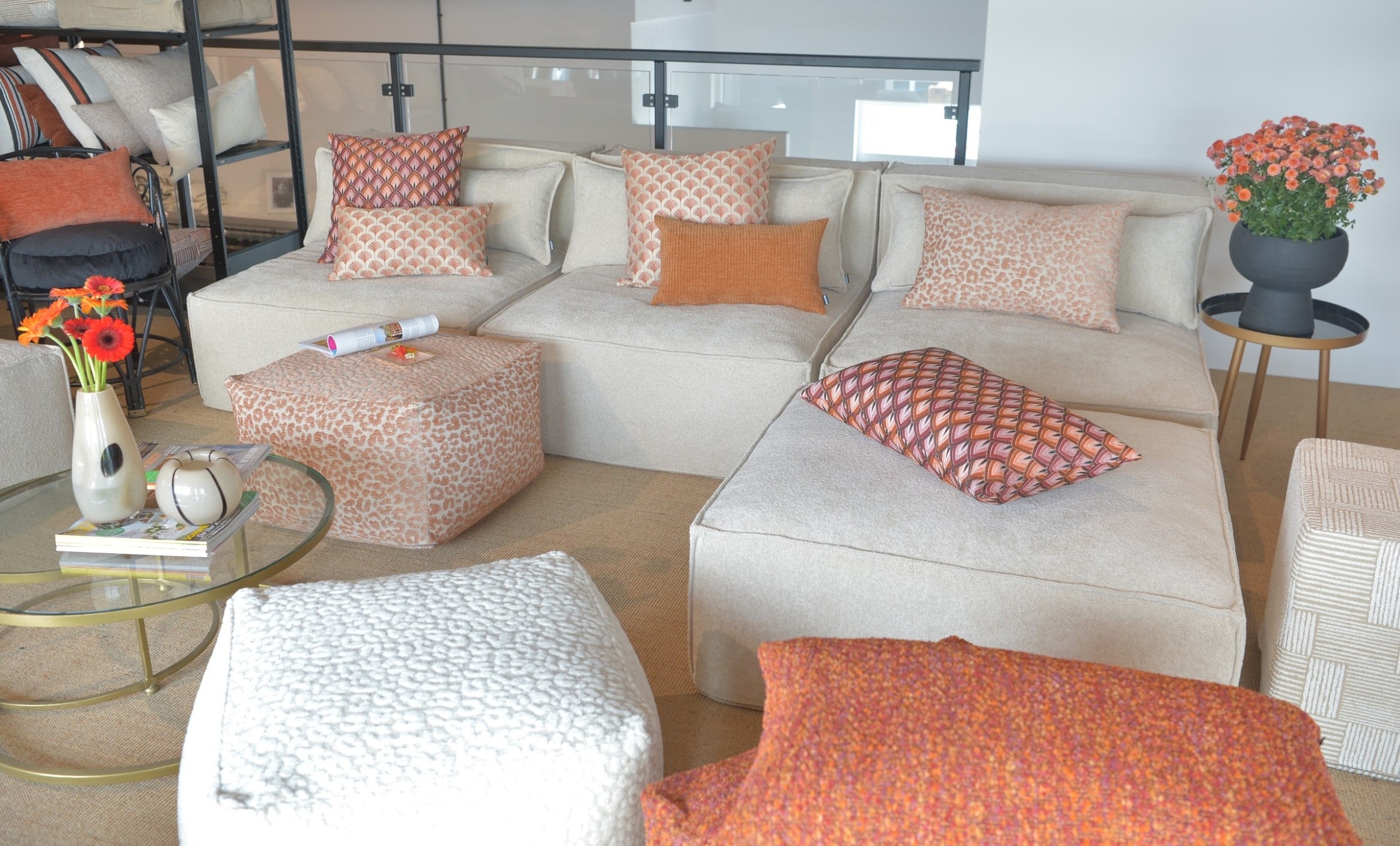 Thumbnail - H.O.C.K. Dekokissen "Erny" Sofakissen inkl. Füllung, 50x50cm, Dekokissen, Gingko-Muster