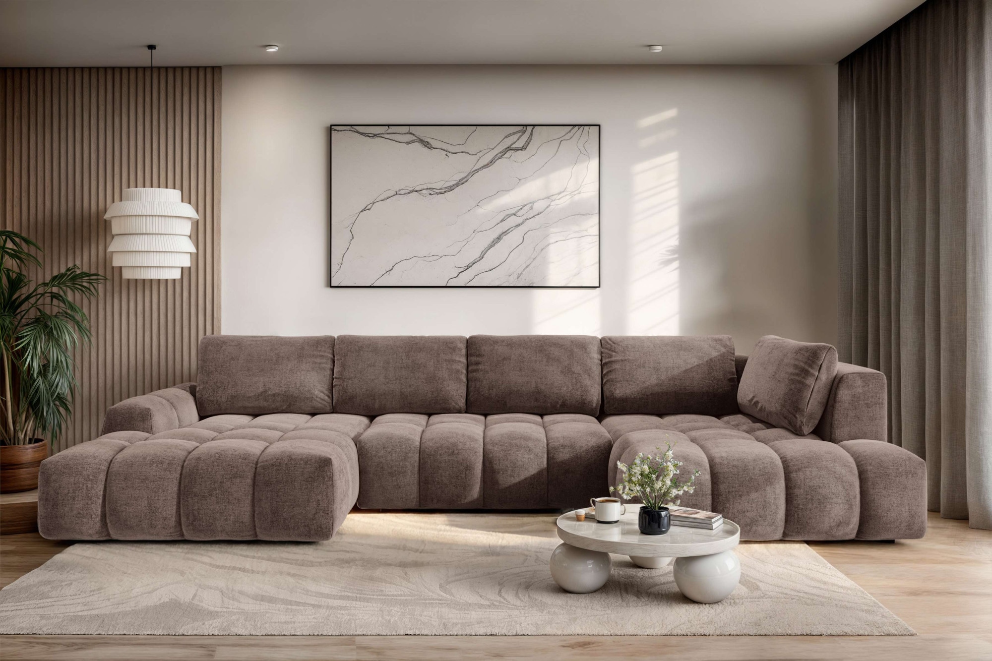 OTTO home Wohnlandschaft "AZITA U-Form, Breite 363 cm - OTTO. Verlässliche Qualität." wahlweise als Schlafsofa mit Bettkasten, Bubble-Optik
