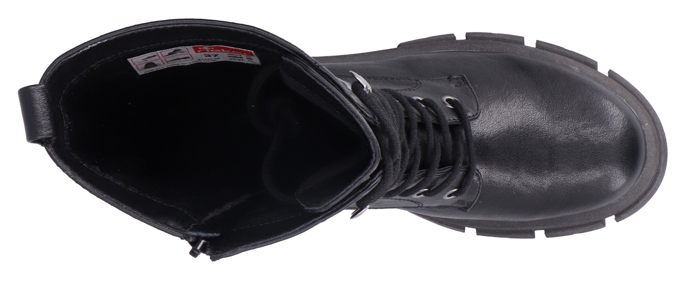 Rieker Schnürstiefel  Schnürboots mit Reißverschluss und robuster Profilsohle