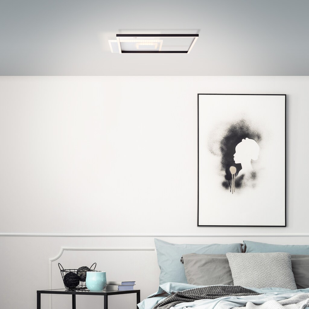 Brilliant LED Deckenleuchte »Iorgo«, 43 x 43 cm, 4300 lm, Metall/Kunststoff, schwarz/weiß