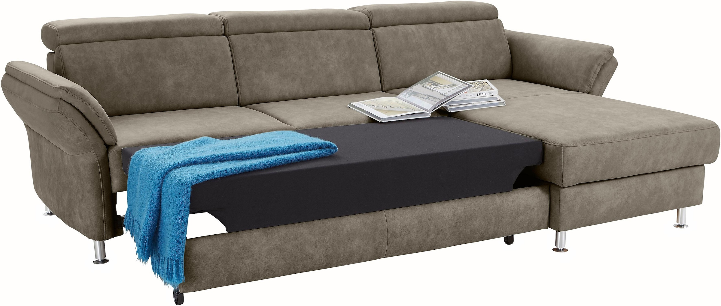 sit&more Ecksofa »Avignon L-Form«, Kopfteilverstellung, wahlweise mit Bettfunktion und Bettkasten