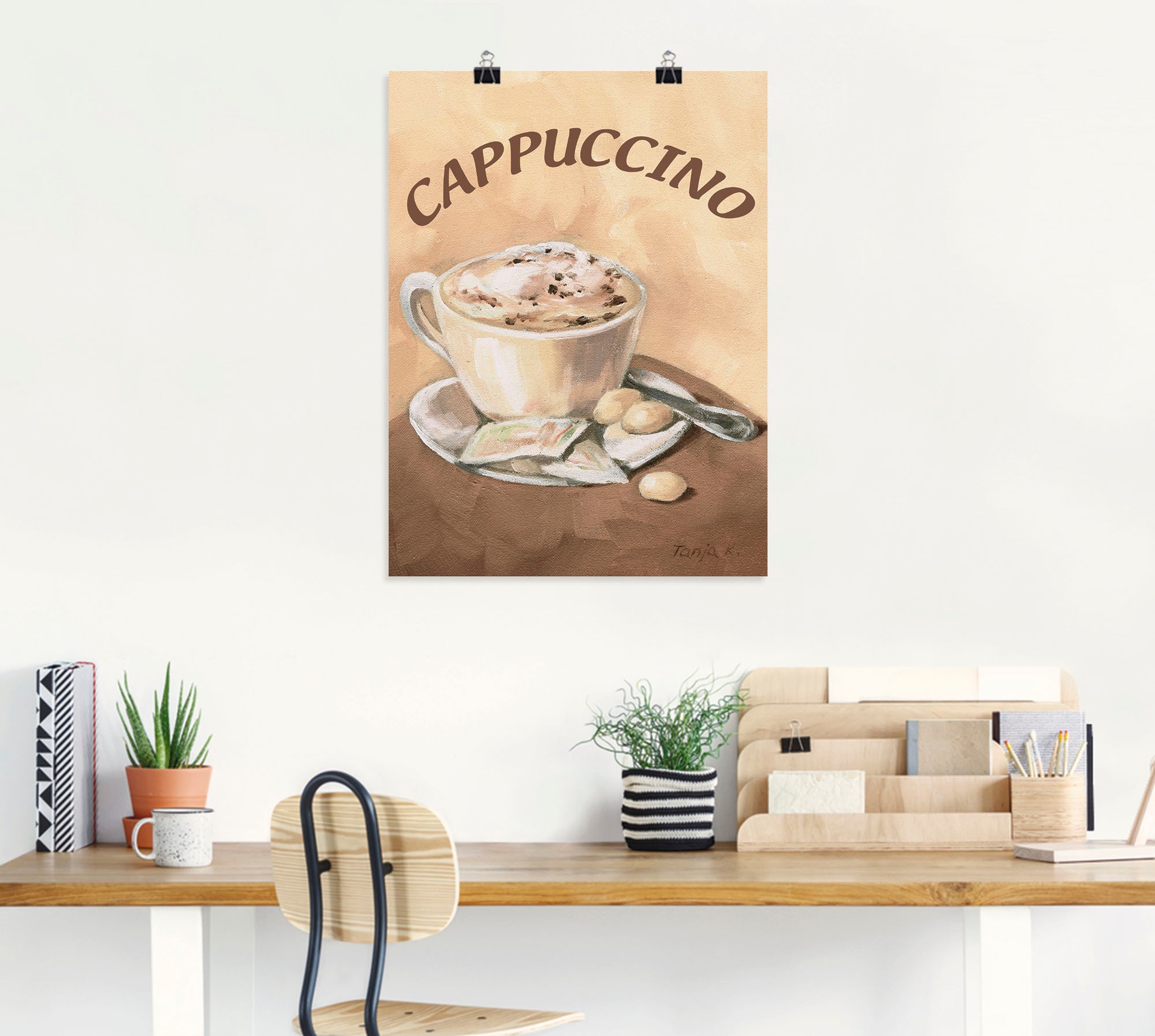 Artland Wandbild "Tasse Cappuccino", Getränke, (1 St.), als Leinwandbild, P günstig online kaufen