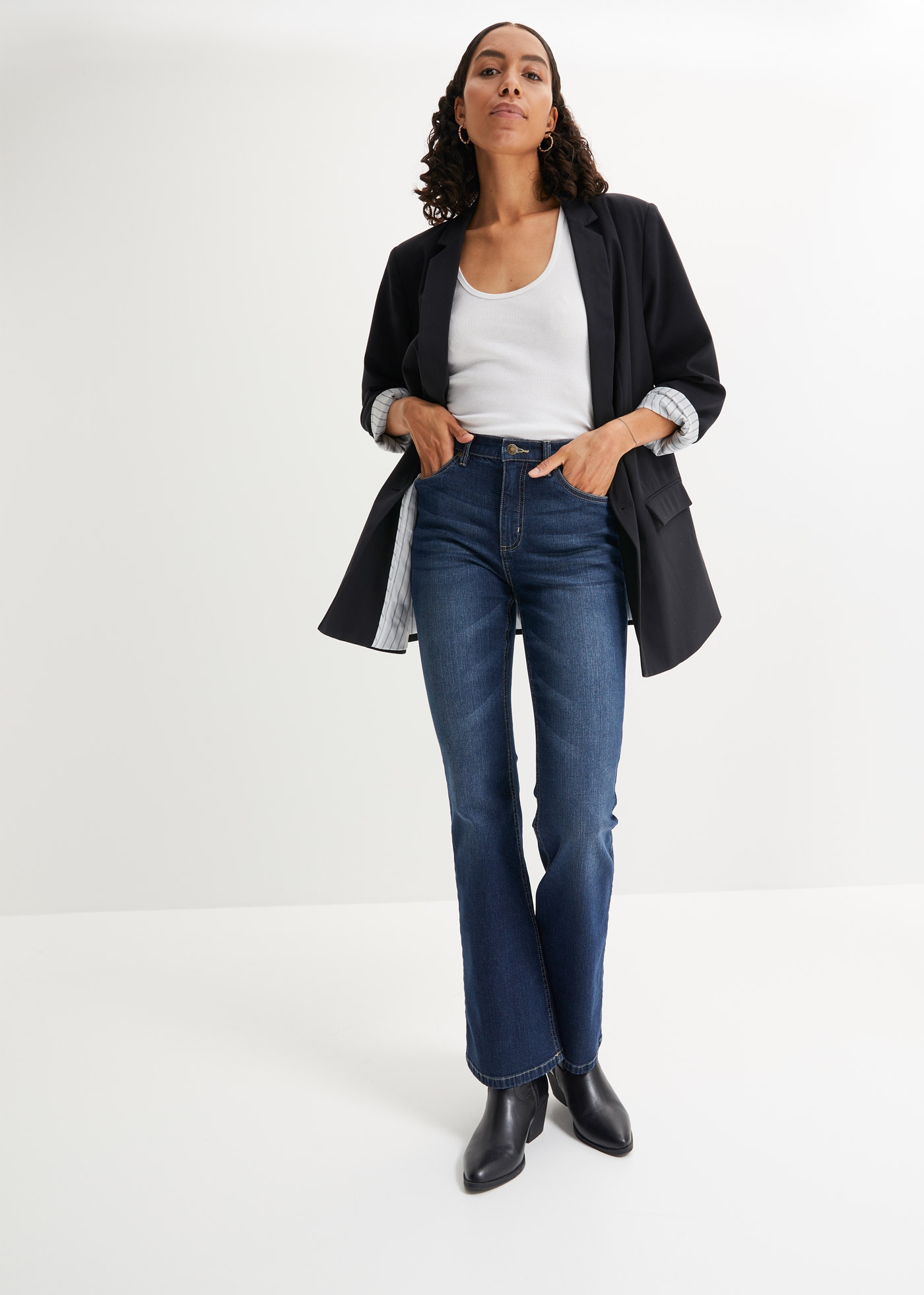 bonprix Schlagjeans , Flared Jeans High Waist
