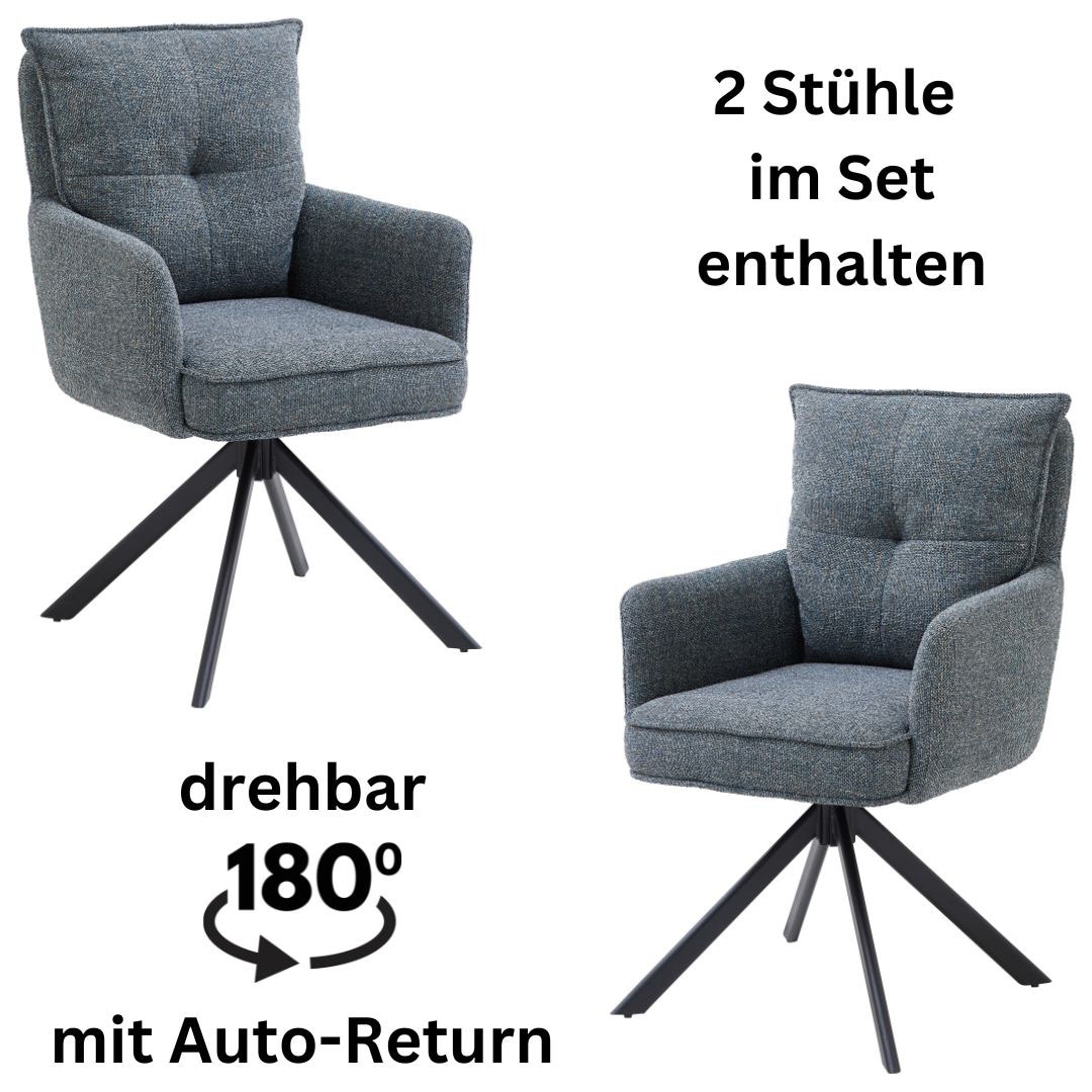 Stolkom Armlehnstuhl "Sofia young" (Set) 2 Stk. Struktur 180 grad drehbar m günstig online kaufen