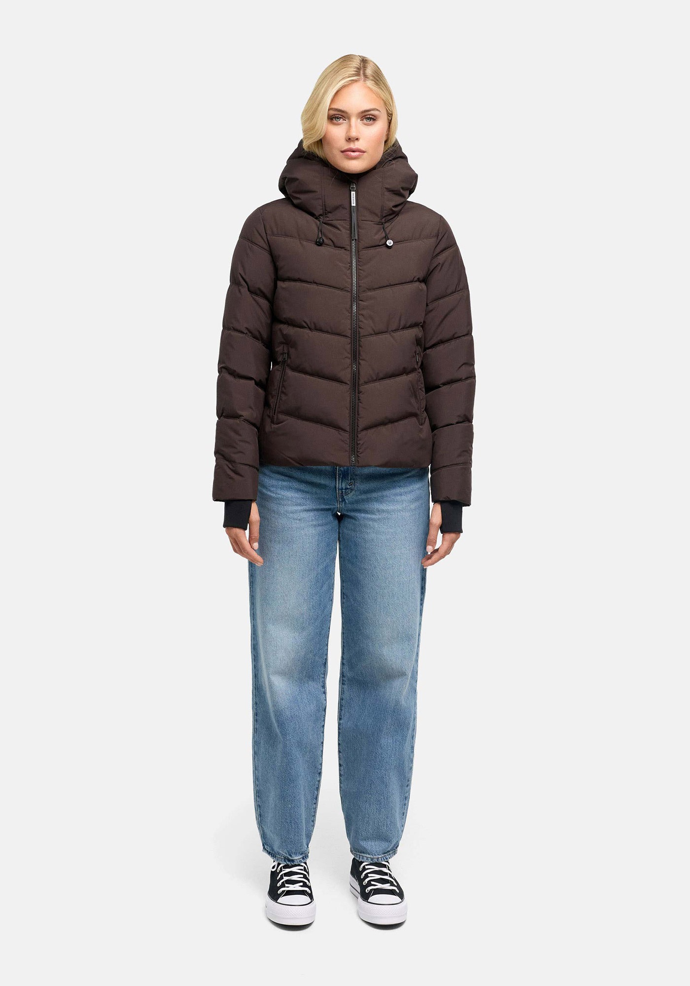Marikoo Winterjacke "Yukanii" Kurze Winterjacke mit langen Bündchen und Daumenloch