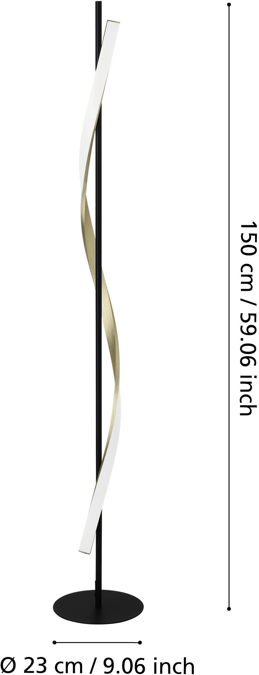 EGLO Stehlampe »CONAPRATO Stehlampe - Alu, Stahl - LED - 20W - IP20« LED-Modul 1 Stk. Kaltweiß | Neutralweiß | Warmweiß Standleuchte, Leselampe, Wohzimmer, Schlafzimmer, H150 cm