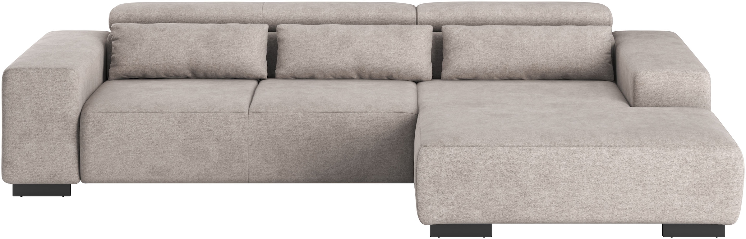 COTTA Ecksofa »Side L-Form, mit Kopfteilverstellung & 3 Nierenkissen«, optional motorische Sitztiefenverstellung