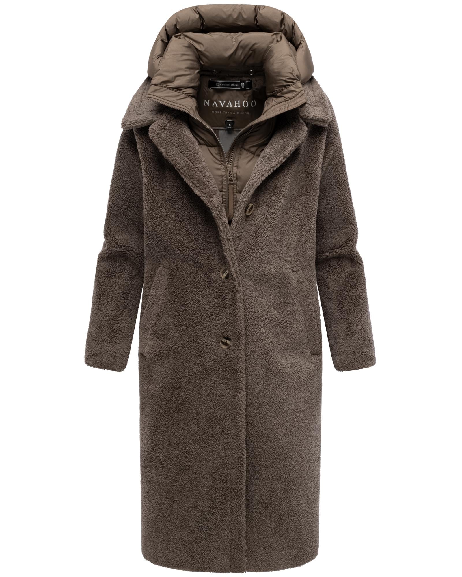 Navahoo Wintermantel »Teddyzauber 14«, Plüschmantel aus Teddyfleece mit abnehbmarem Krageneinsatz